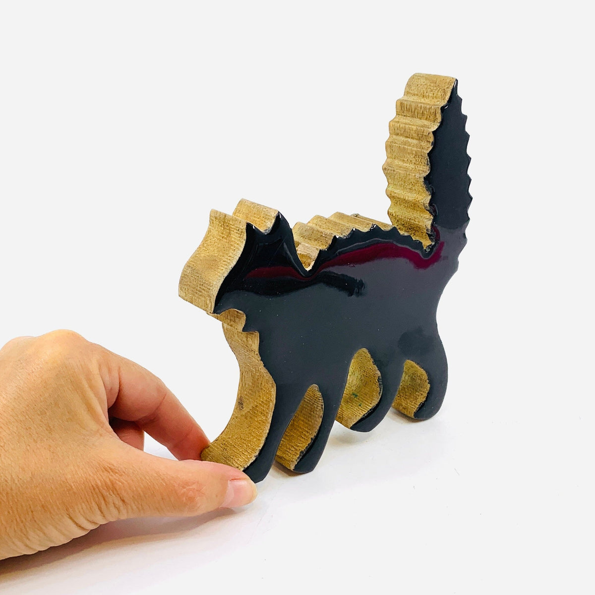 Wooden Black Scaredy Cat KEL-TOY 