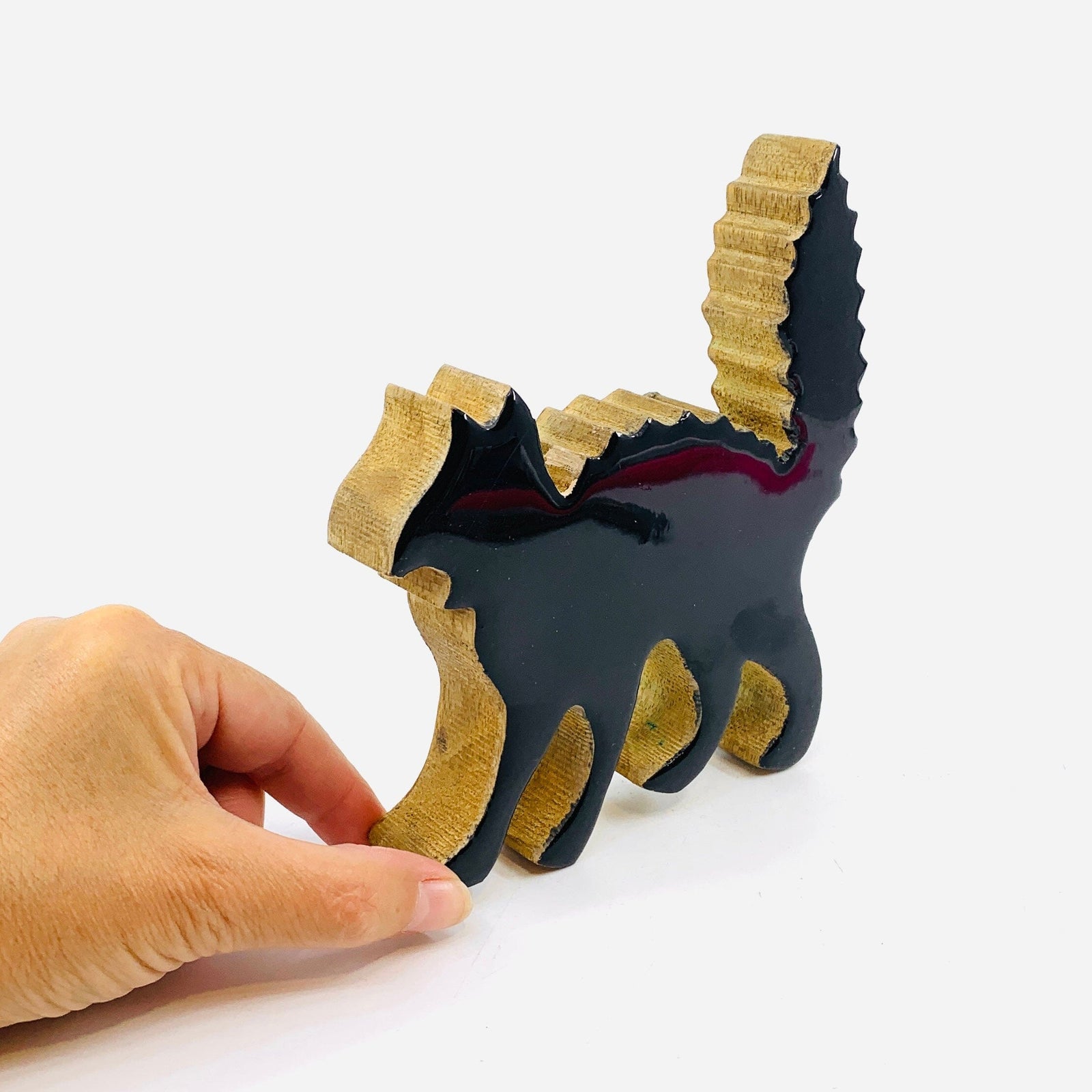 Wooden Black Scaredy Cat KEL-TOY 