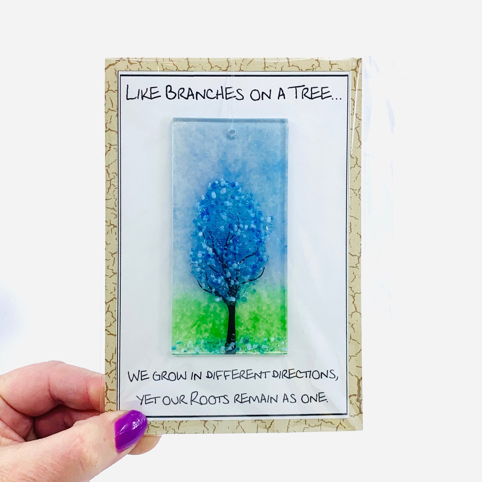 Fused Glass "Like Branches on a Tree” Suncatcher 36 Decor Glimmer Glass Gifts 