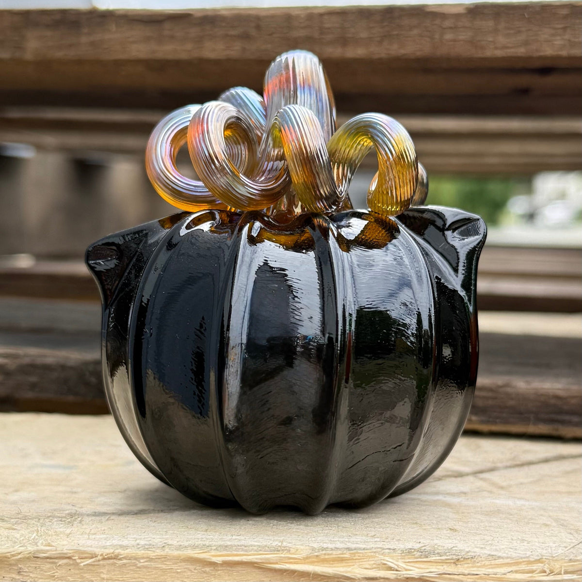 Black Cat-kin Pumpkin Inspo Luke Adams Glass Blowing Studio 