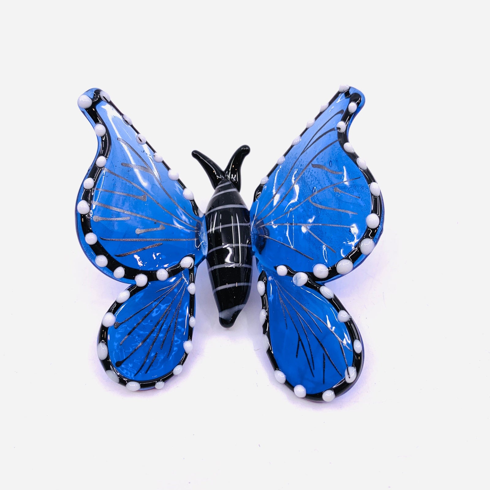 Tabletop Glass Butterfly, Blue 330 Alex 