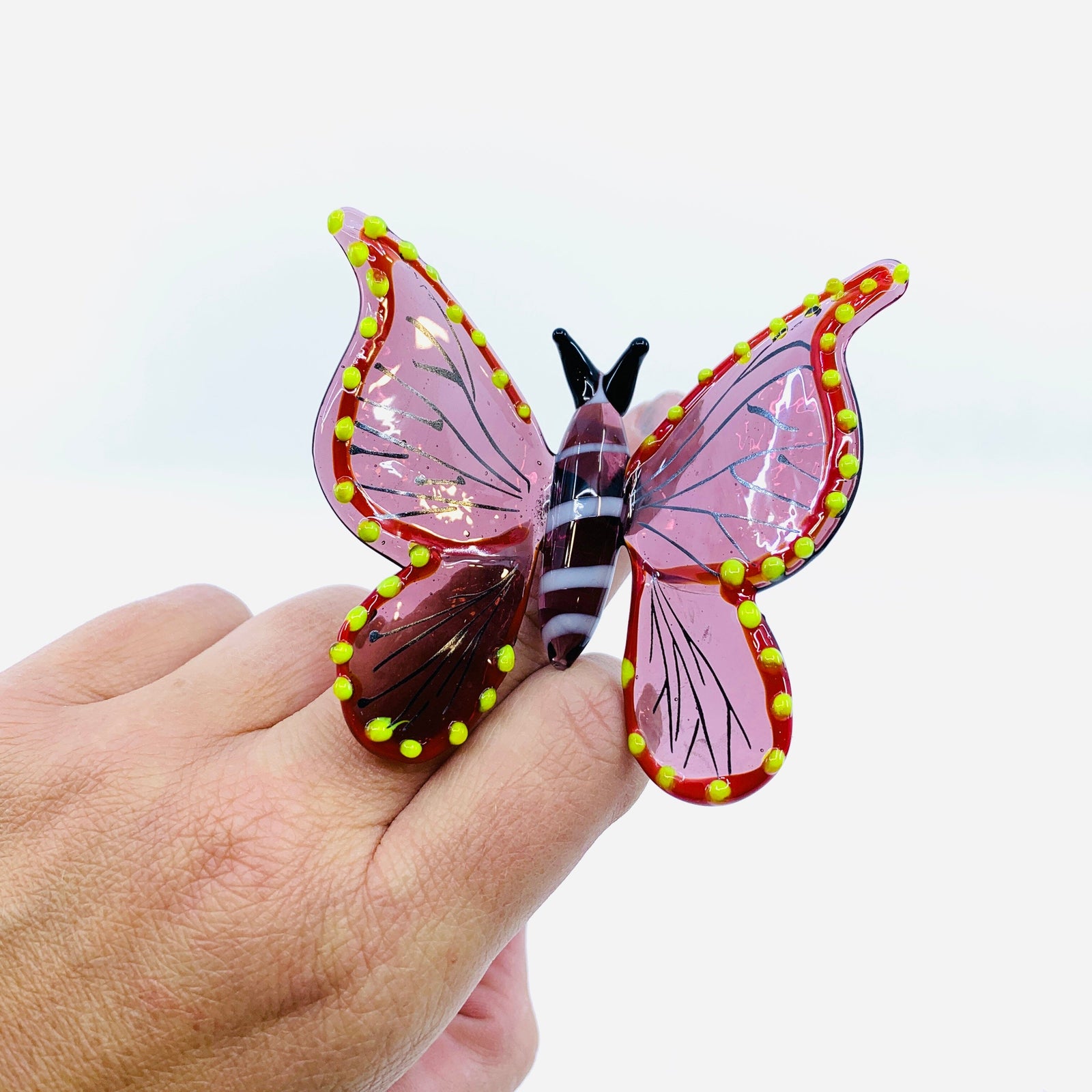 Tabletop Glass Butterfly, Purple 215 Alex 
