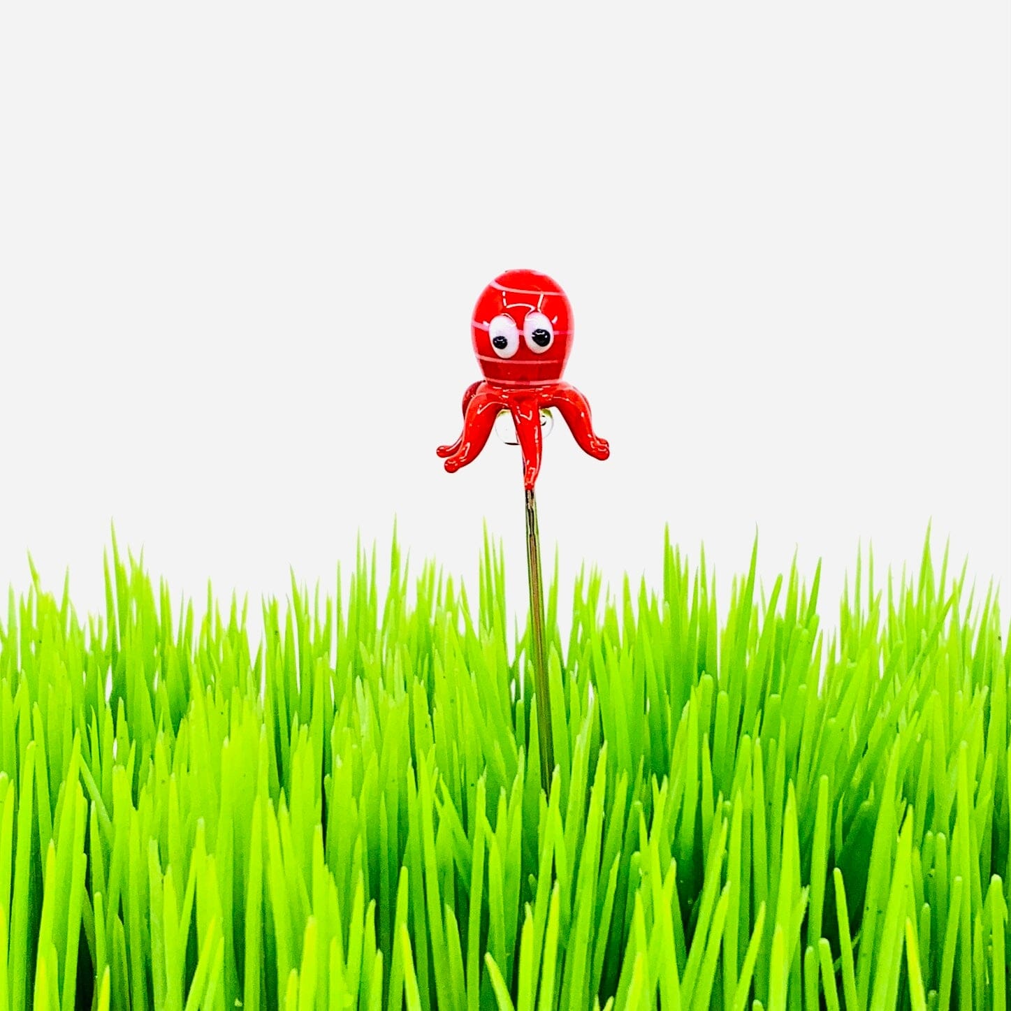 Tiny Glass Animal Garden Stake 15, Octopus Decor - 