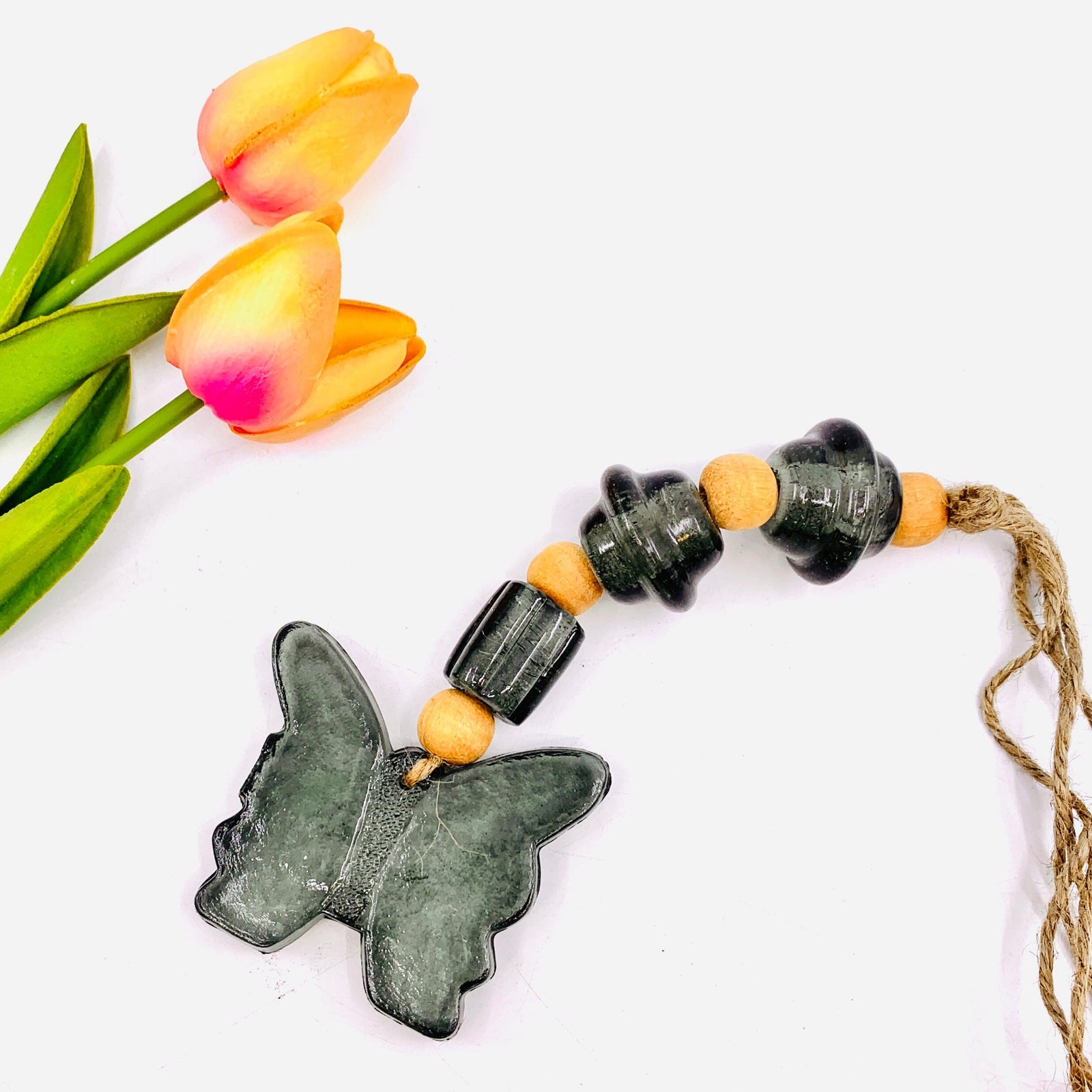 Glass Butterfly Suncatcher, Smoke Oak Street 