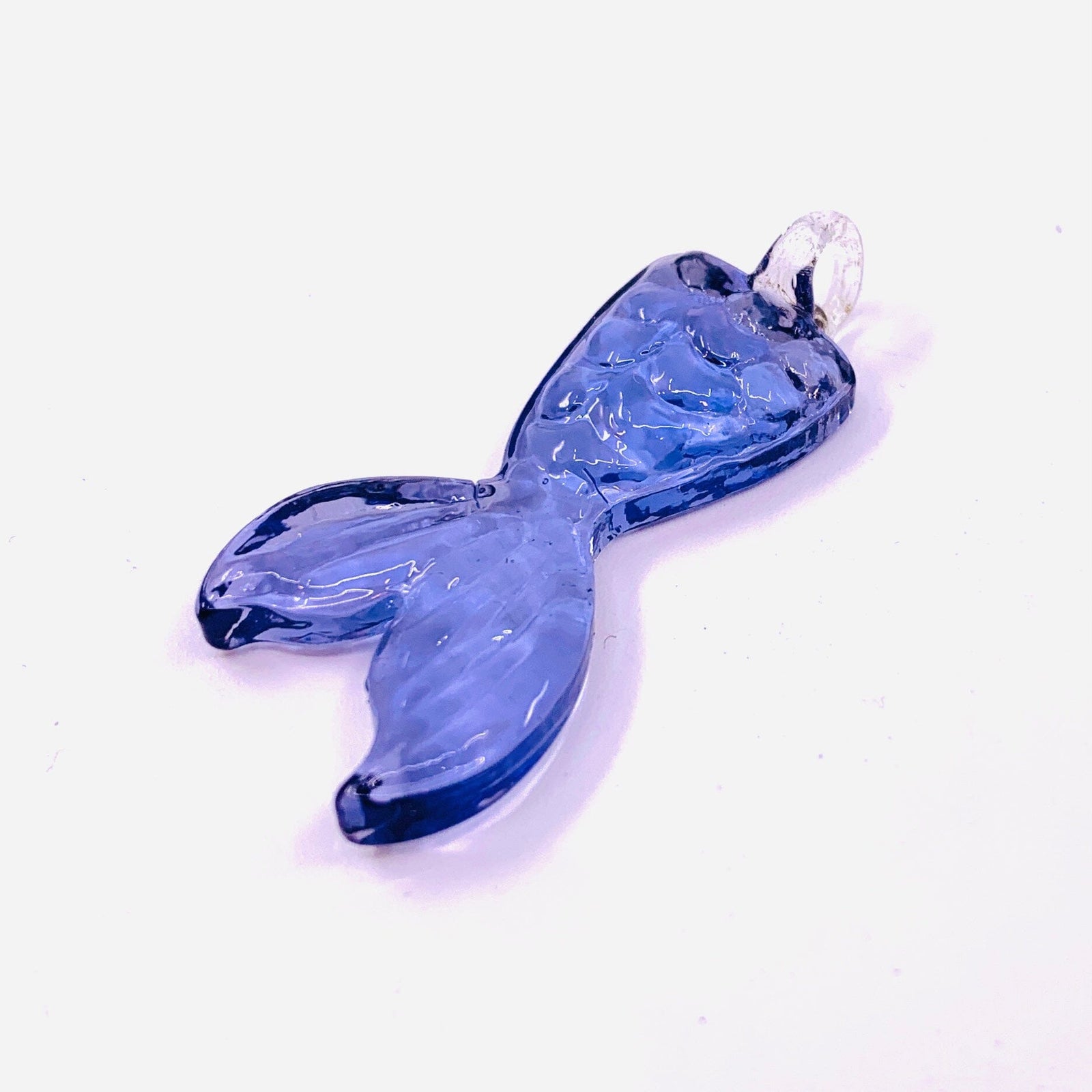 Hanging Glass Mermaid Tail, Violet Miniature - 