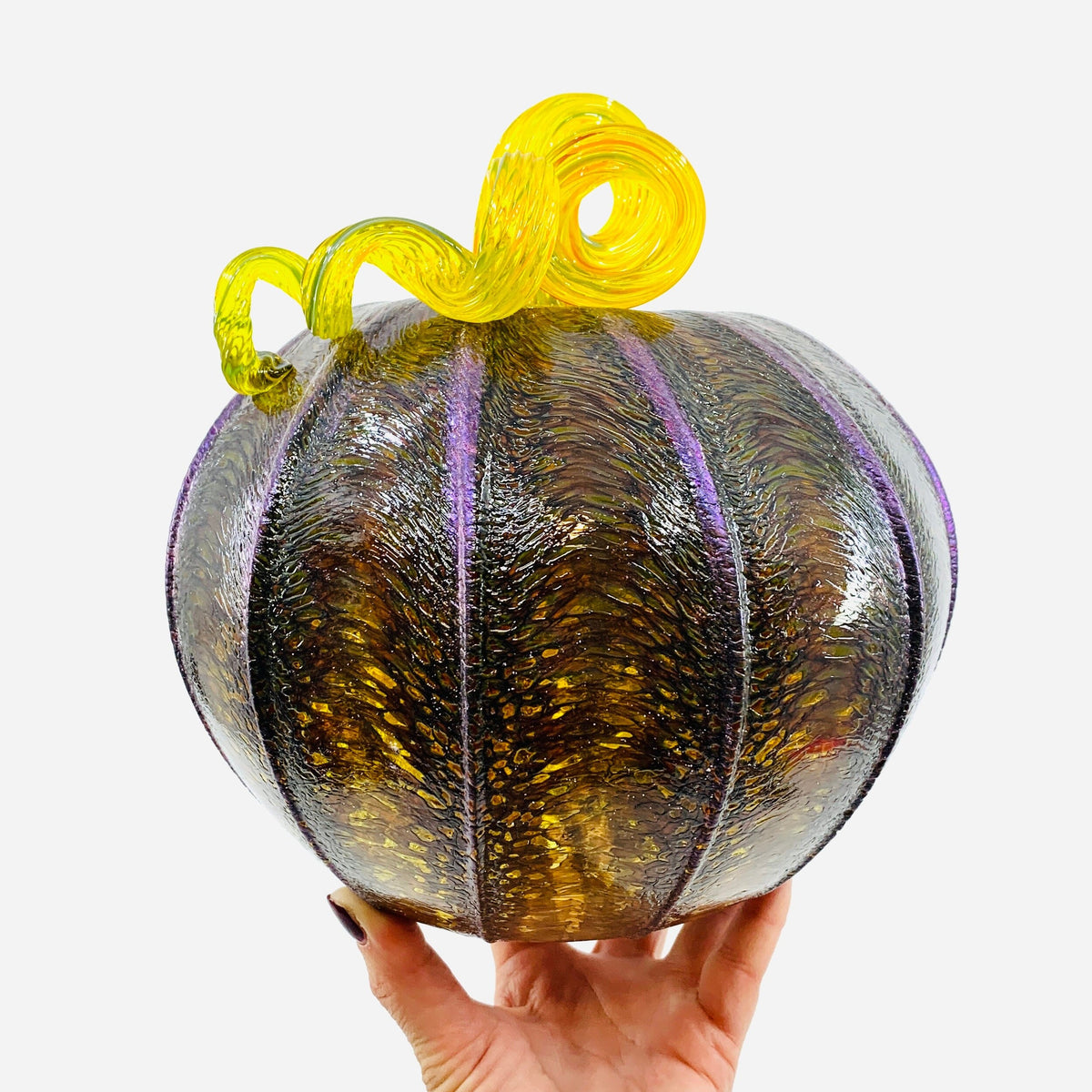 Daily Pumpkin 3864 Fall Shimmer Large Gabby Luke Adams Glass Blowing Studio 
