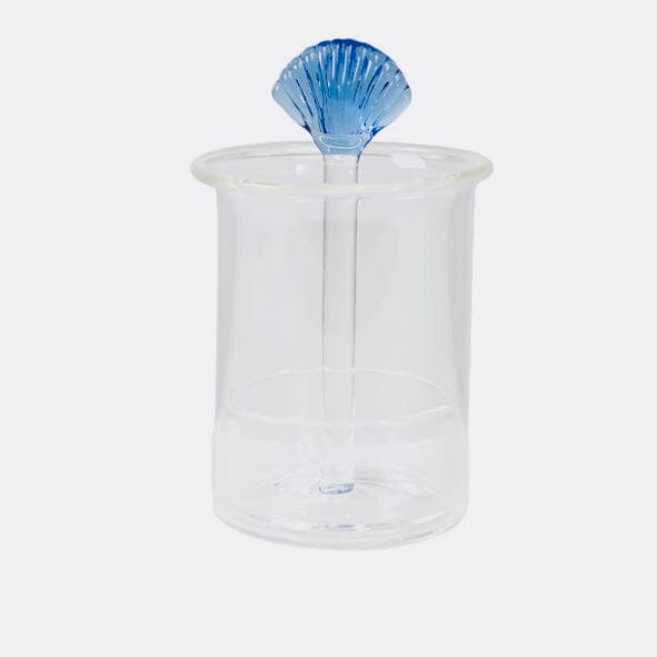 Glass Toothpick/Cotton Swab Holder, Shell Decor Creative Co-Op 