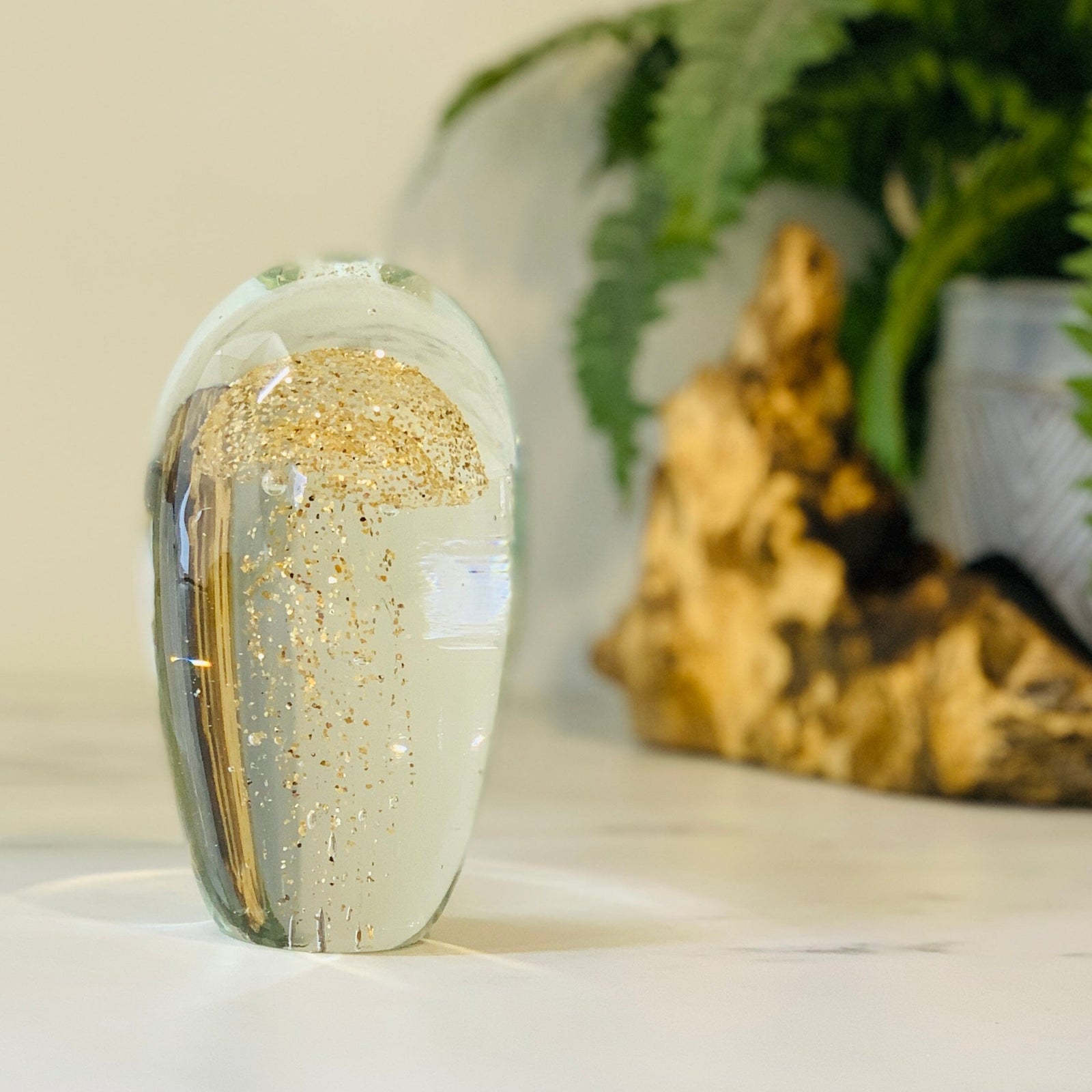 Dome Jellyfish Paperweight 13, Gold Splendor Decor Chesapeake Bay 