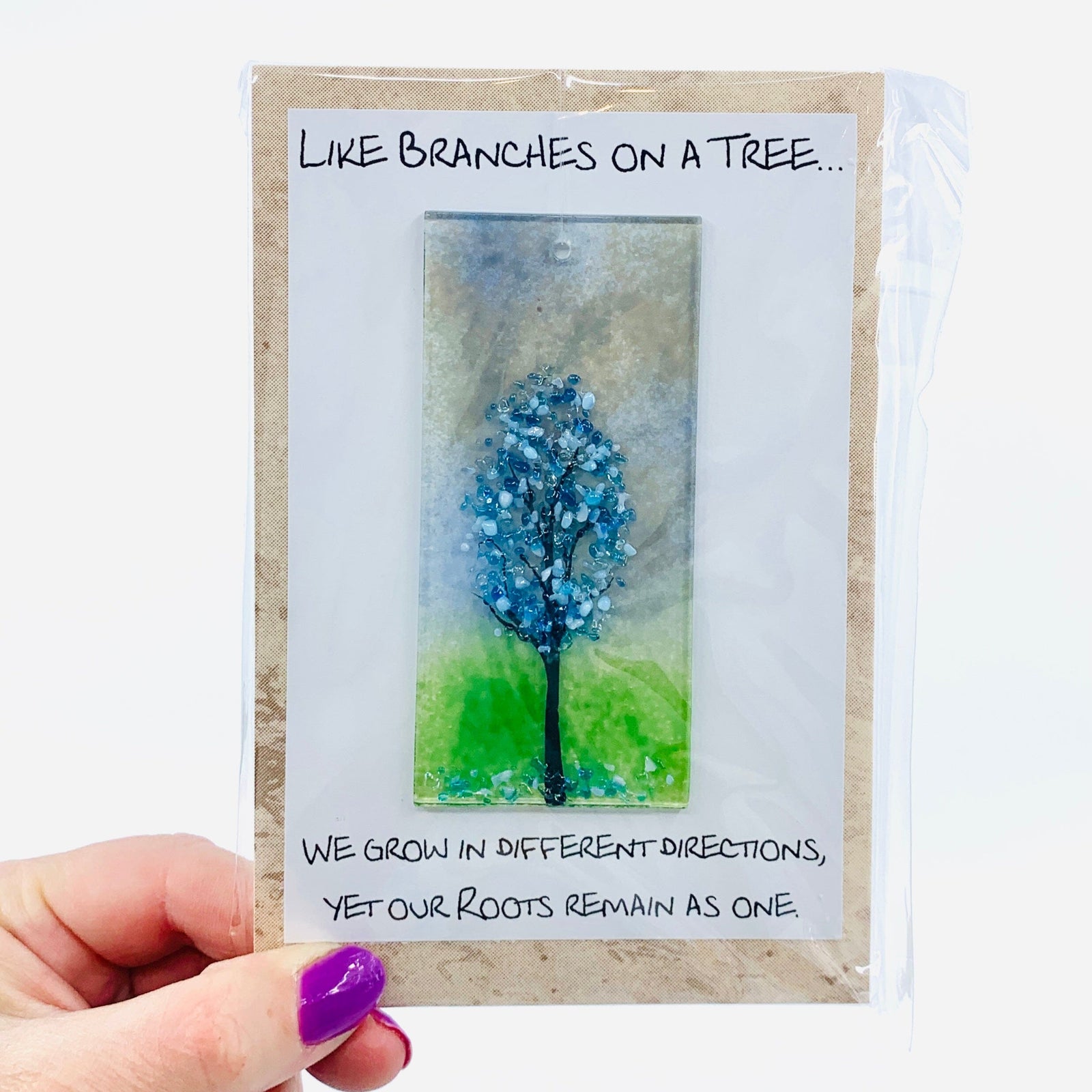 Fused Glass "Like Branches on a Tree” Suncatcher 10 Decor Glimmer Glass Gifts 