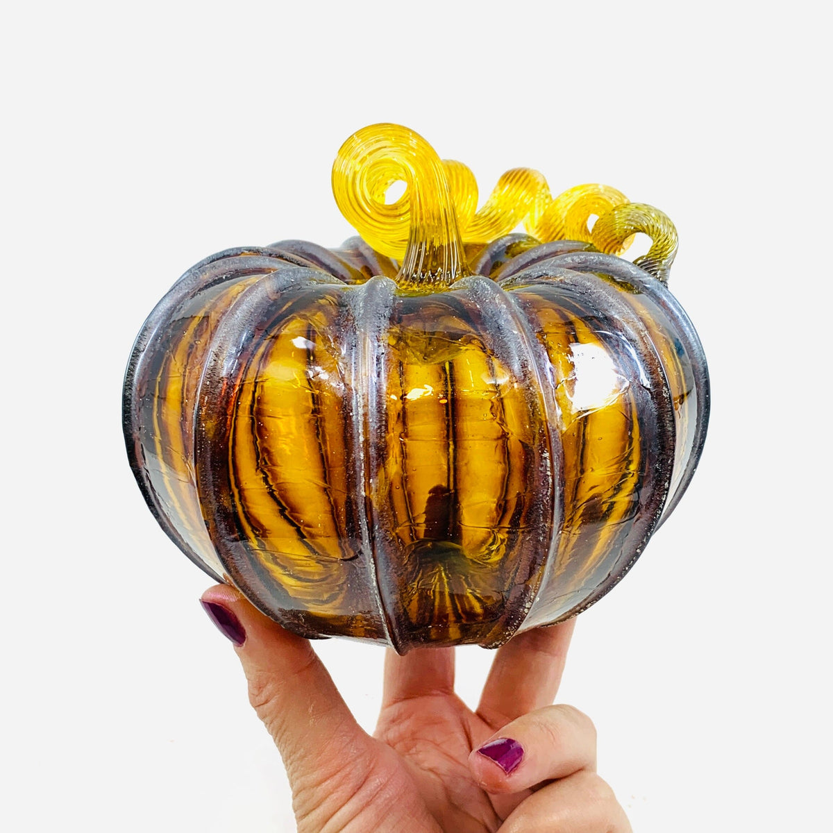 Daily Pumpkin 652 Fall Shimmer Squat Daily Pumpkin Luke Adams Glass Blowing Studio 
