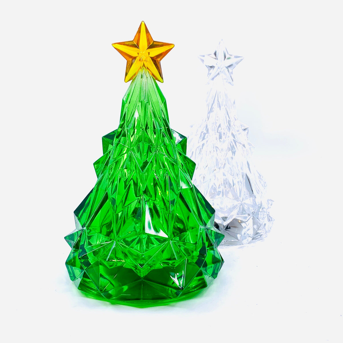 Acrylic Light-Up Crystal Cut Tree, Clear Decor GANZ 
