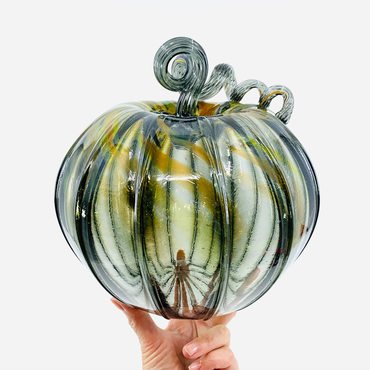 Daily Pumpkin 1317 “Smoke and Fire” Large Daily Pumpkin Luke Adams Glass Blowing Studio 