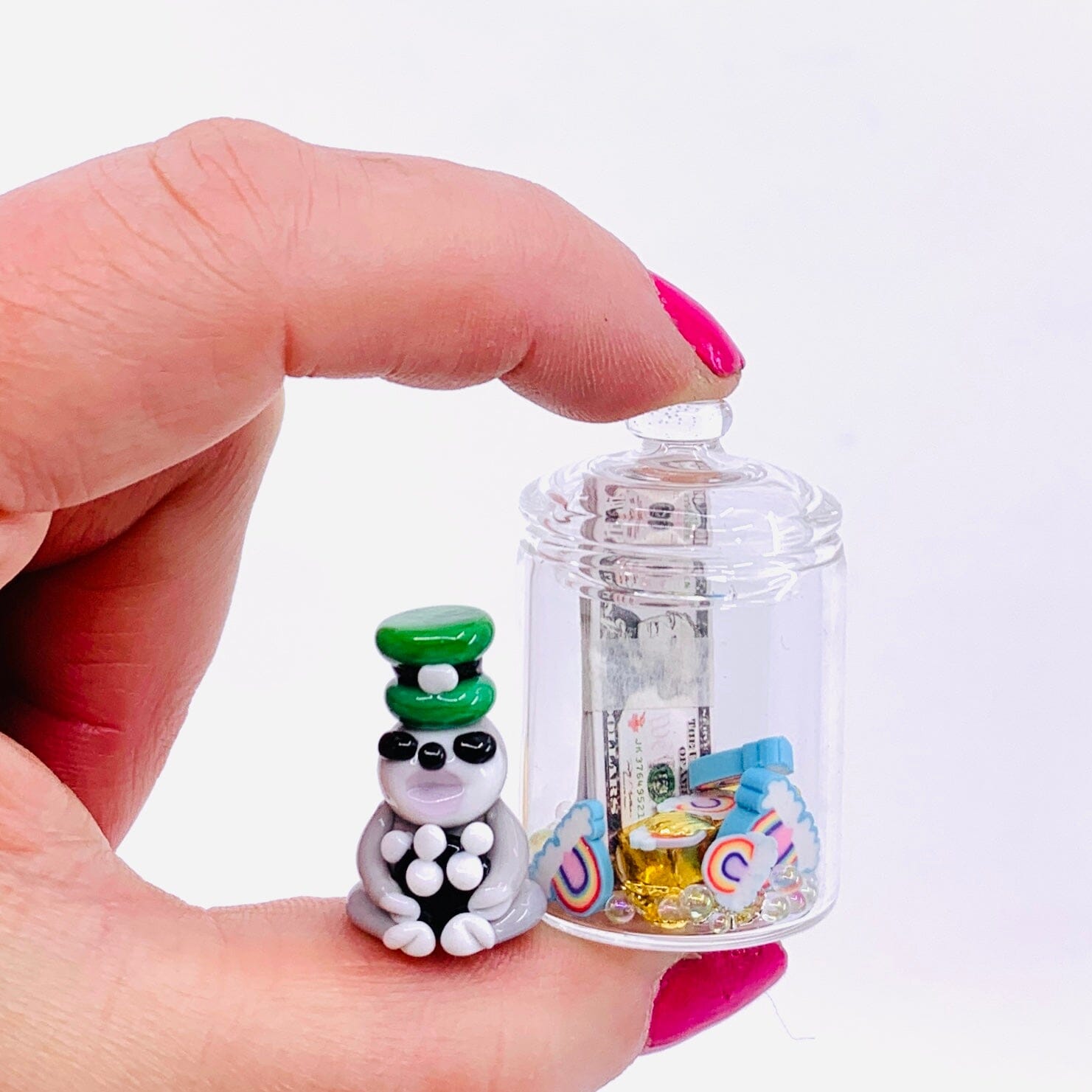 Tiniest Glass Pot of Gold Miniature - 
