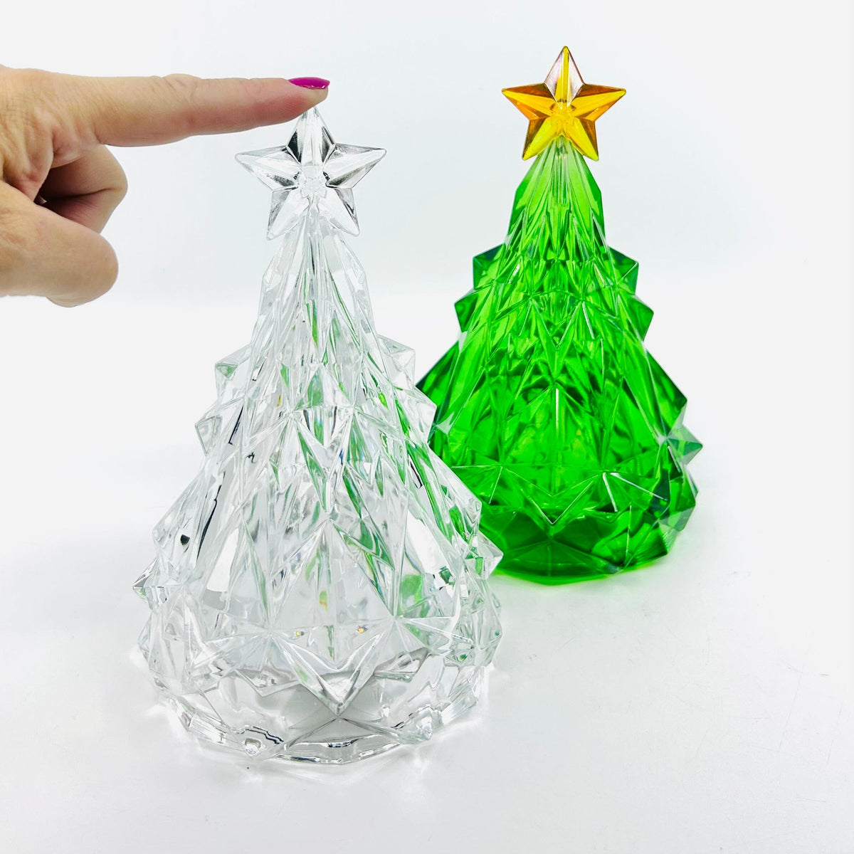 Acrylic Light-Up Crystal Cut Tree, Clear Decor GANZ 