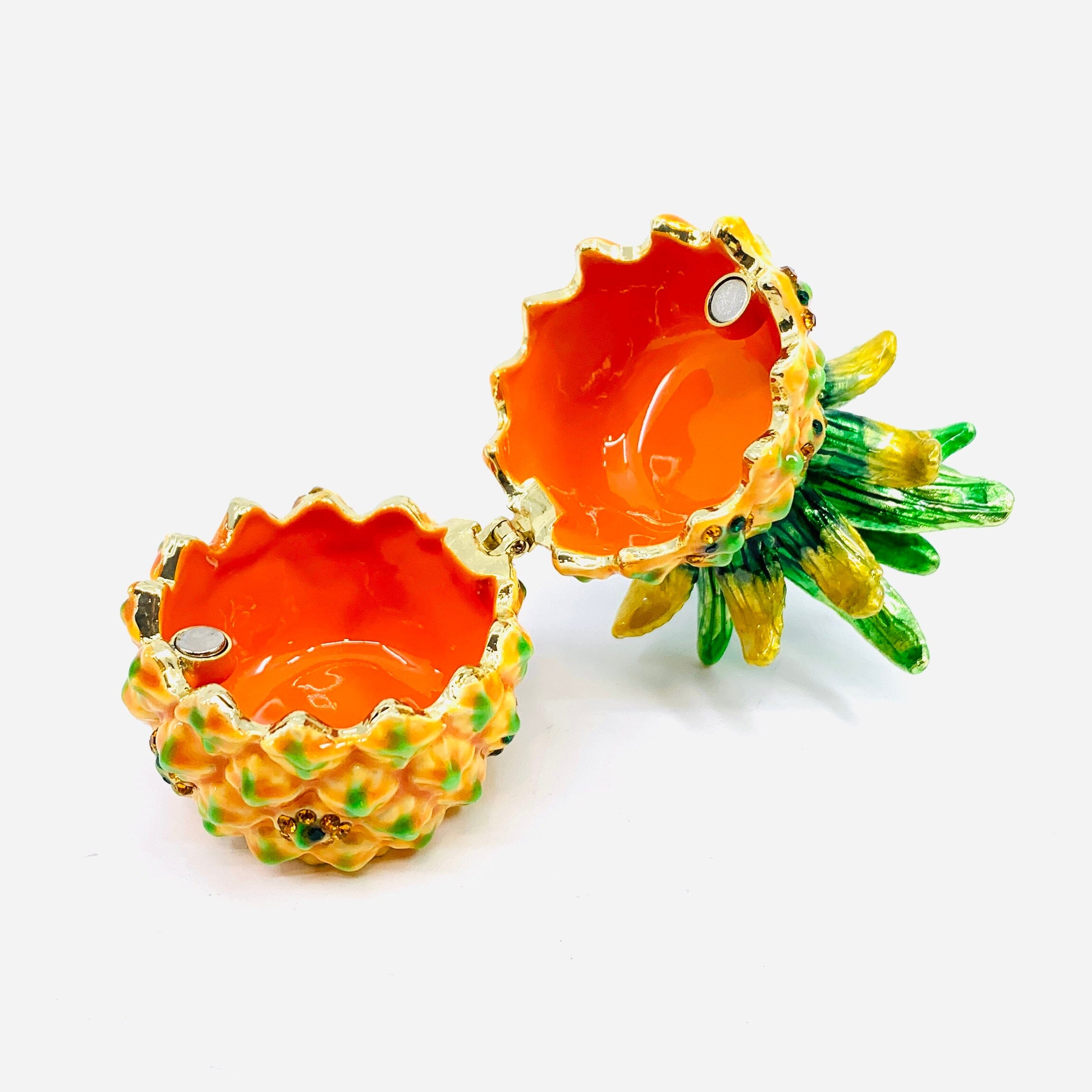 Bejeweled Enamel Trinket Box 27 - Pineapple - Luke Adams Glass