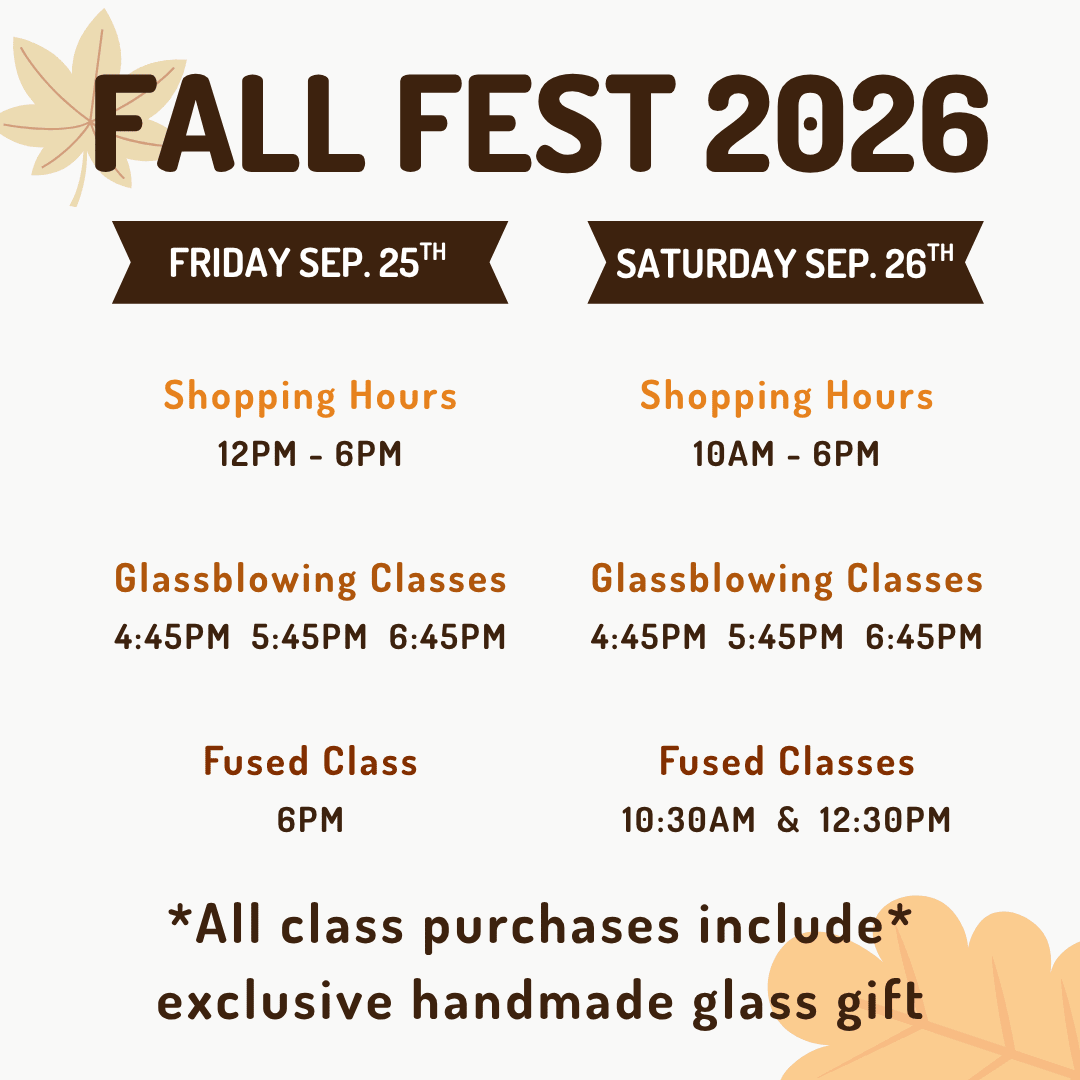 Fall Fest 2026: Glass Pumpkin Patch, Artisan Market, & Glass Classes Class Luke Adams Glass Blowing Studio 