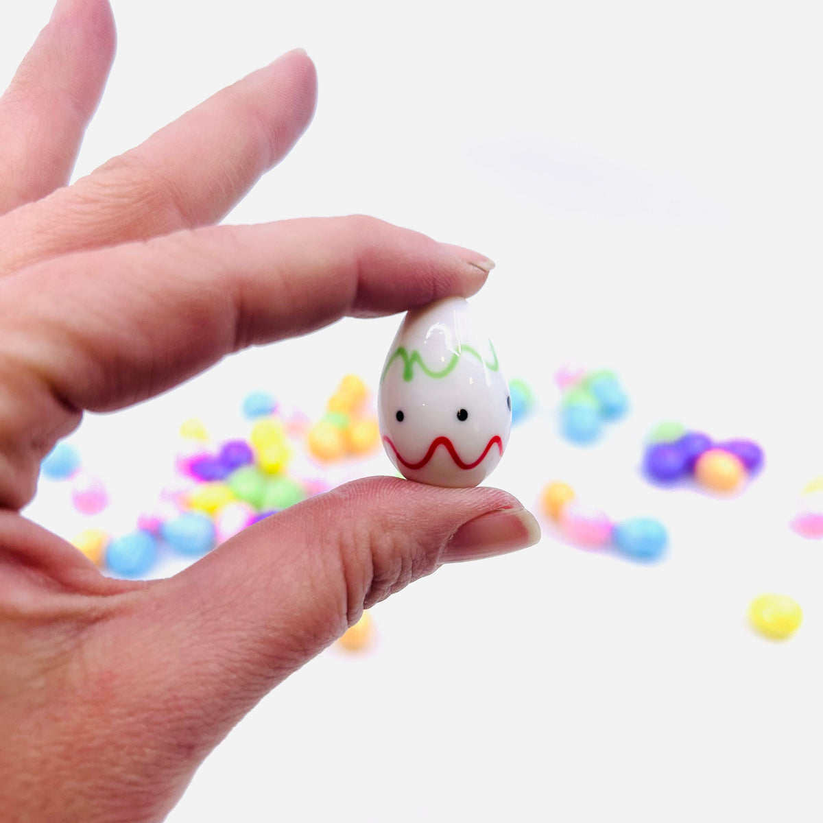 Mini Glass Egg-stravaganza 12 White Scribble Amazon 