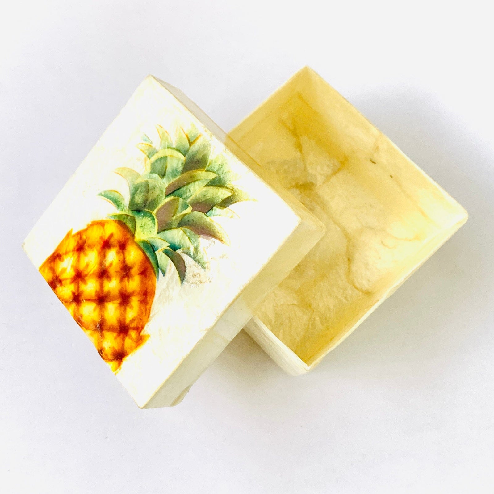 Capiz Shell Trinket Box 6, Pineapple Decor Kubla Craft 