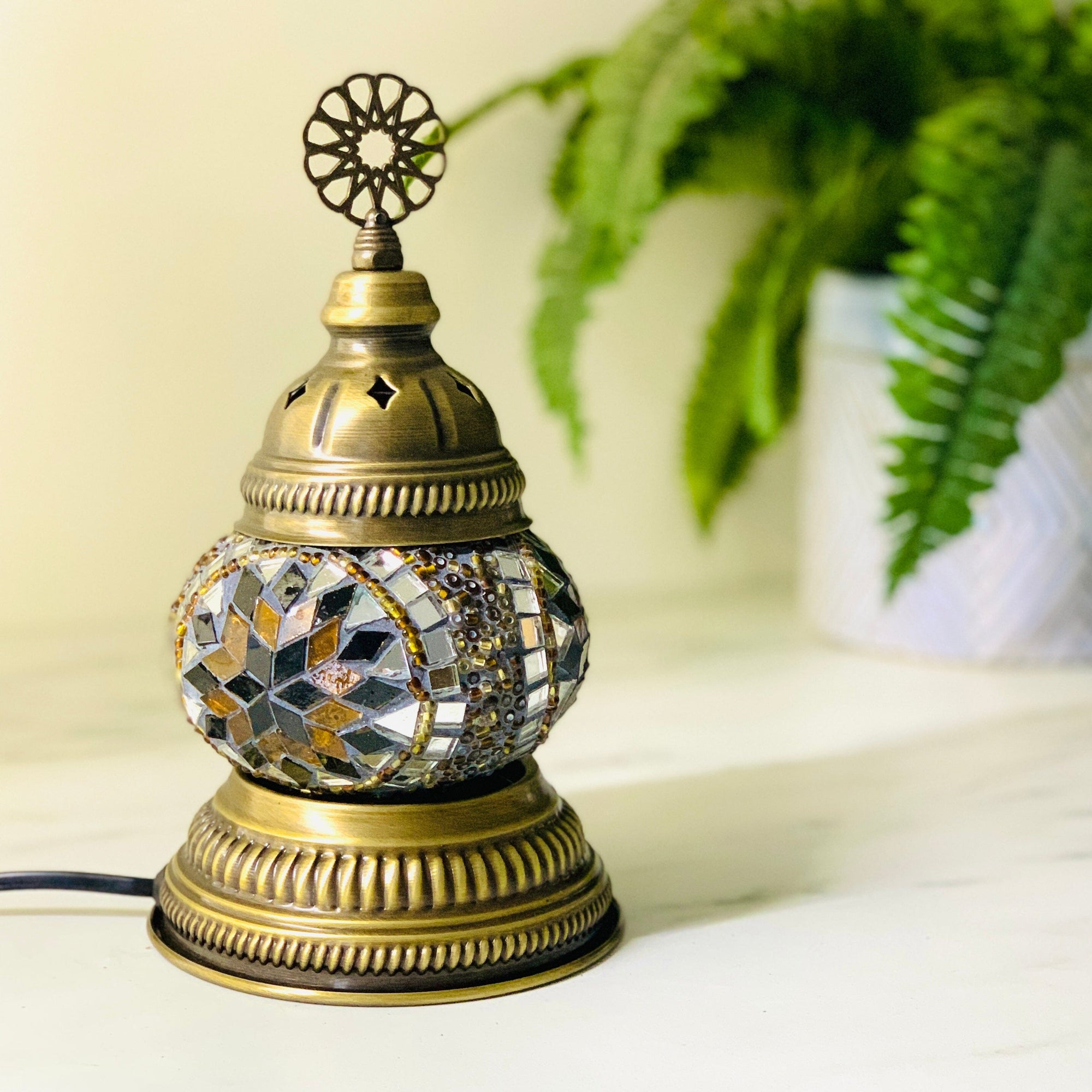 Turkish Mosaic Mini Lamp, 16 Decor Natto USA 