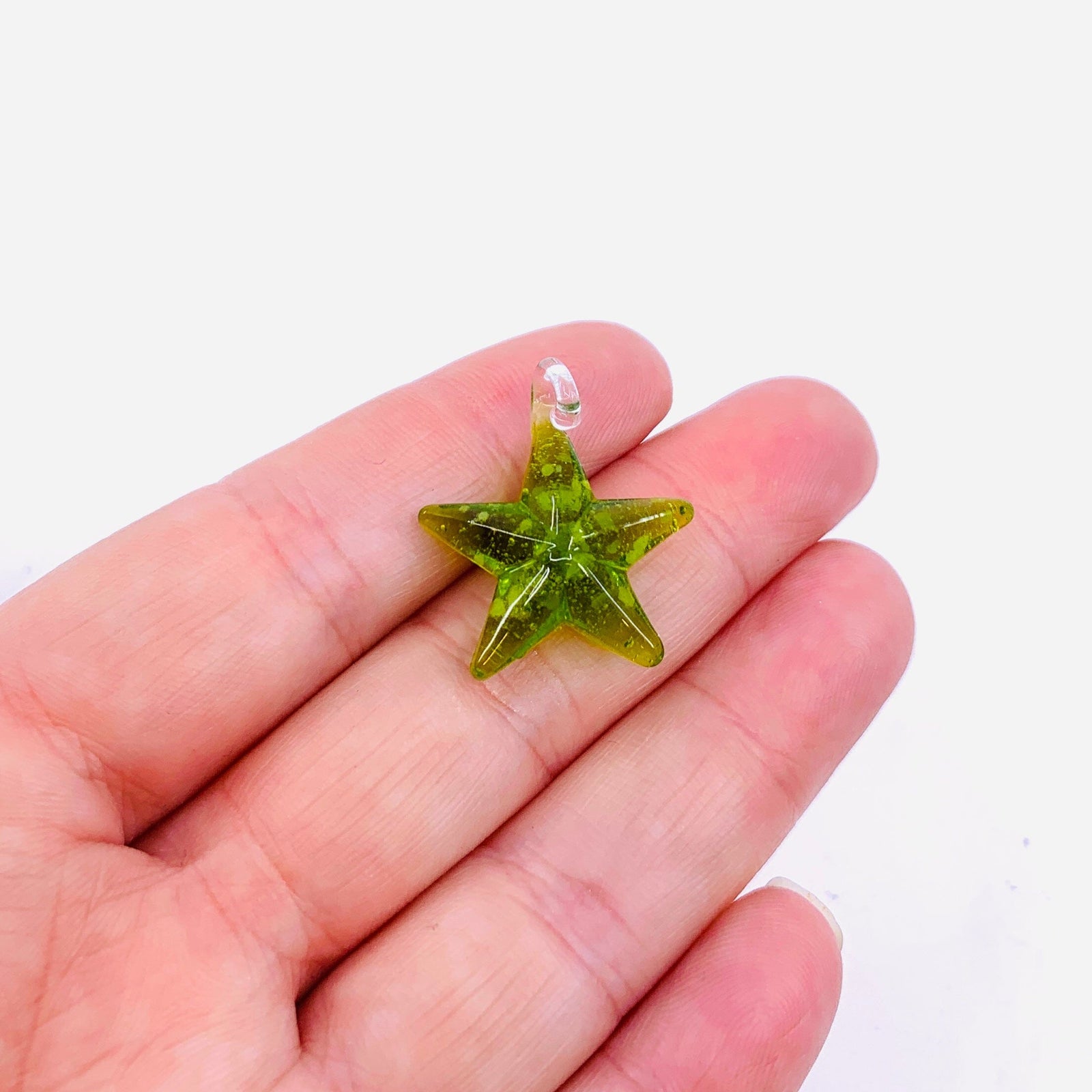 Glass Glow in the Dark Stars, Green Miniature - 