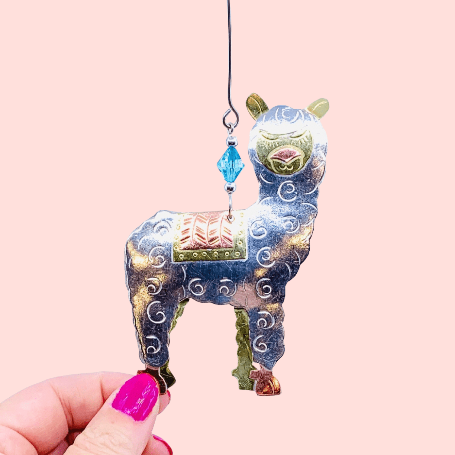 Mixed Metal Ornament, Alfred Alpaca 7 Ornament Pilgrim Imports 