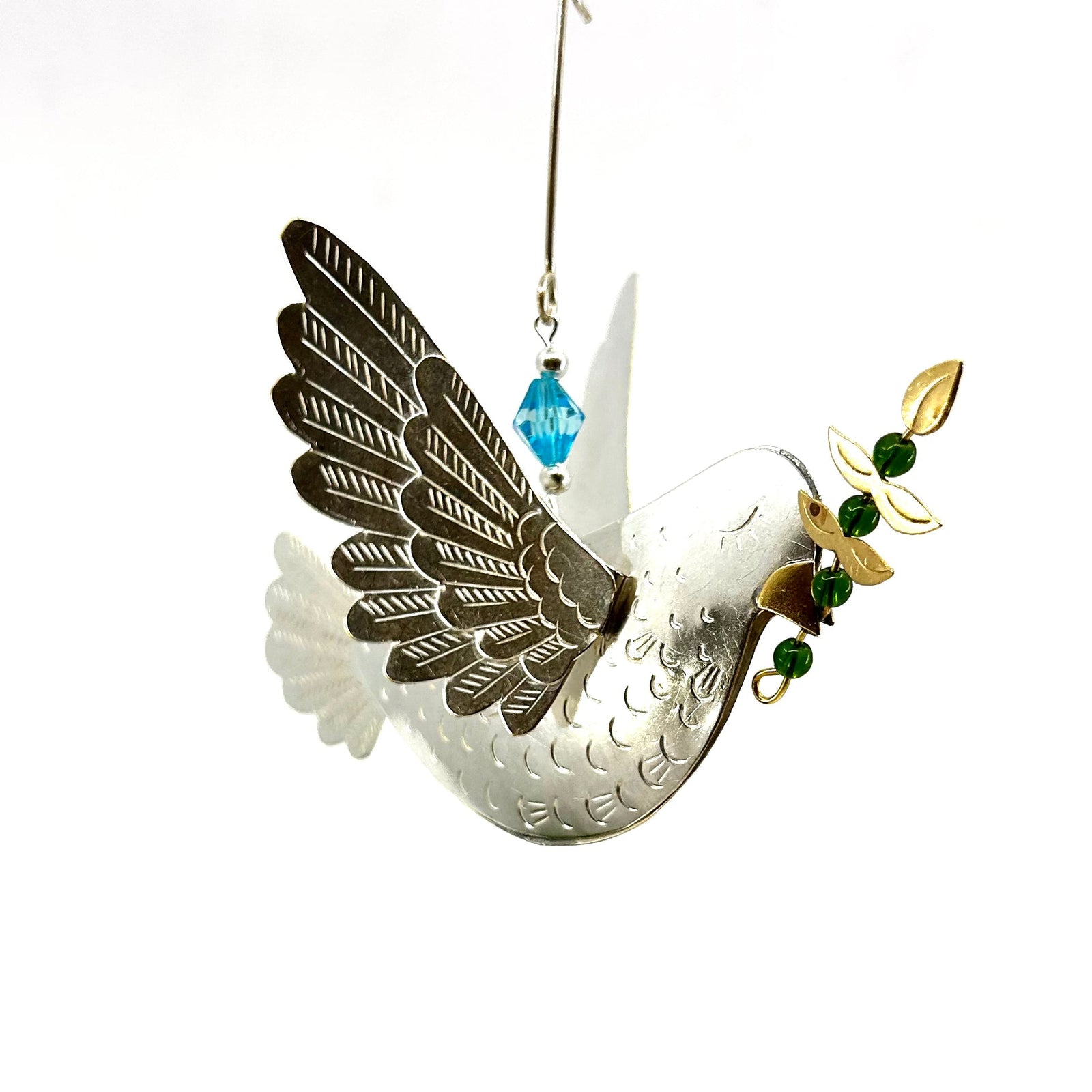 Mixed Metal Ornament, Peaceful Hummingbird 10 Miniature Pilgrim Imports 