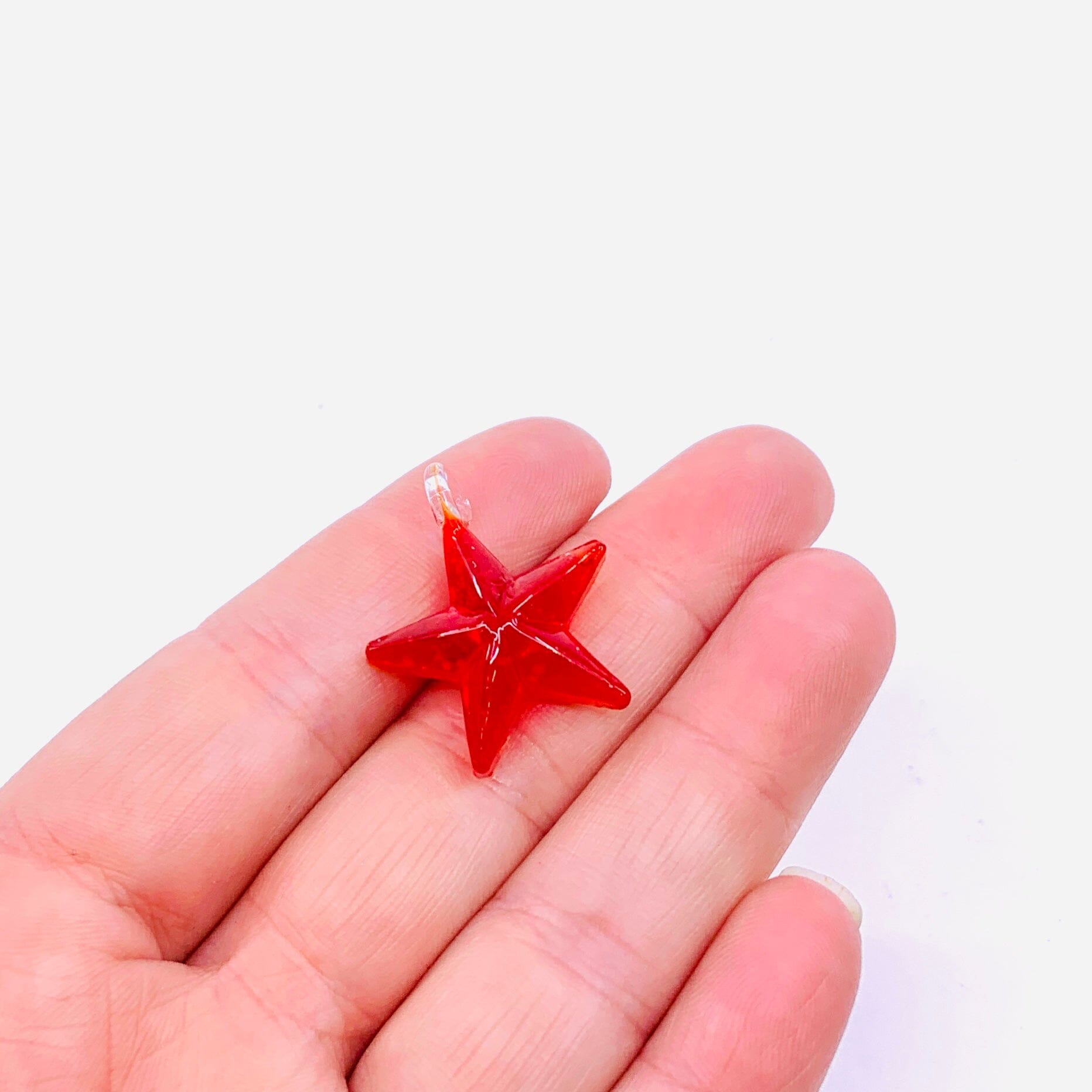 Glass Red Star Pendant Miniature - 