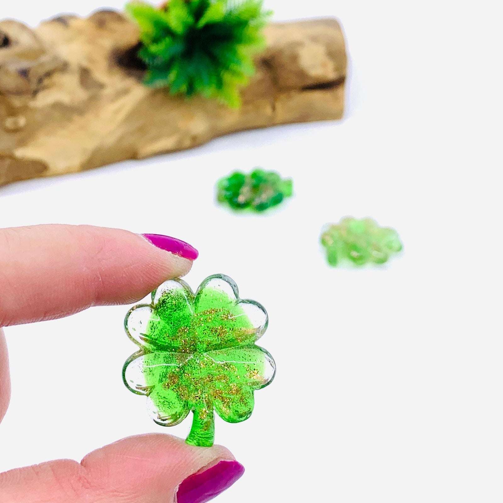 Lucky Glass Pocket Clover 169, Glitter Miniature - 