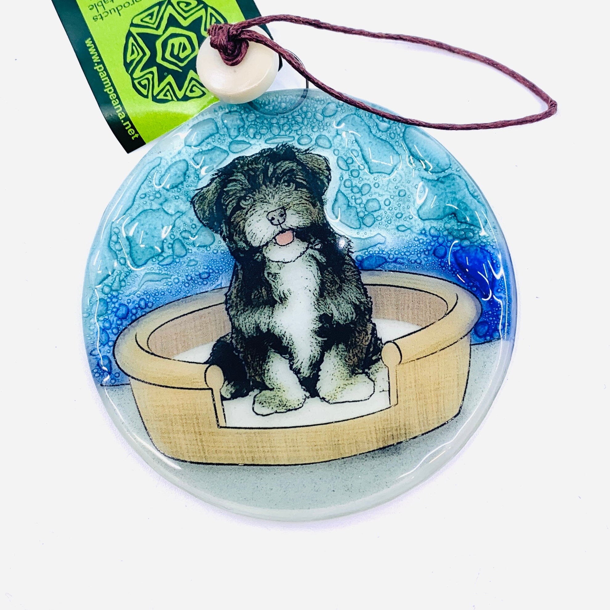 Fair Trade Ornament 43 B&W Furry Terrier Ornament Pam Peana 