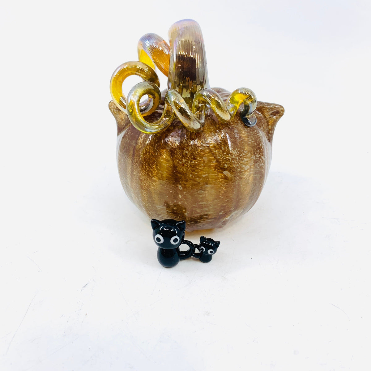 Daily Pumpkin 1966 Catkin with Cats Gabby Luke Adams Glass Blowing Studio 