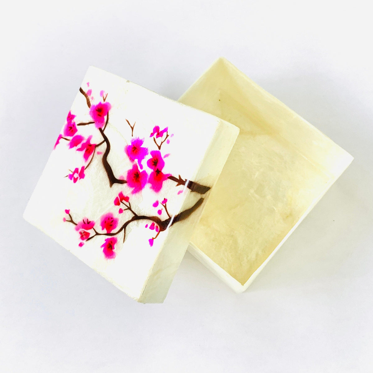 Capiz Shell Trinket Box 8, Cherry Blossom Decor Kubla Craft 