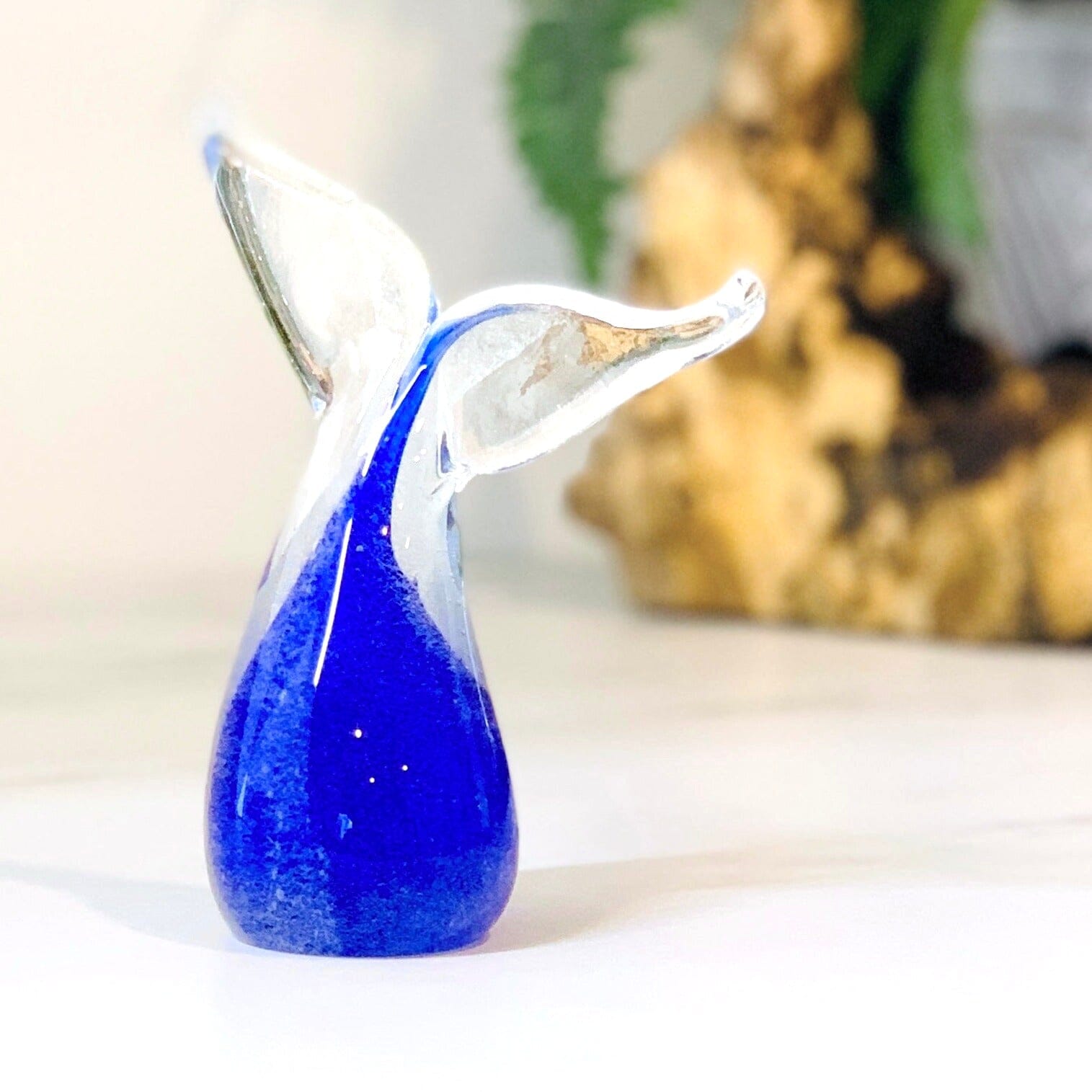 Glass Glow in The Dark Whale Tail Paperweight Decor Chesapeake Bay 