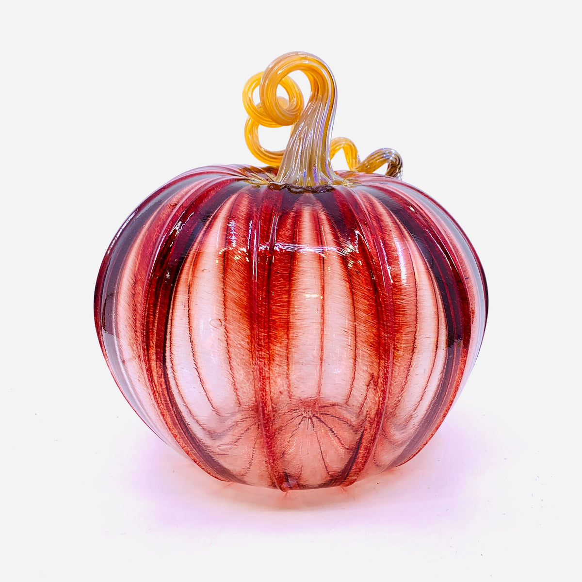 Cranberry Pumpkin, Large Pumpkin Luke Adams Glass Blowing Studio 