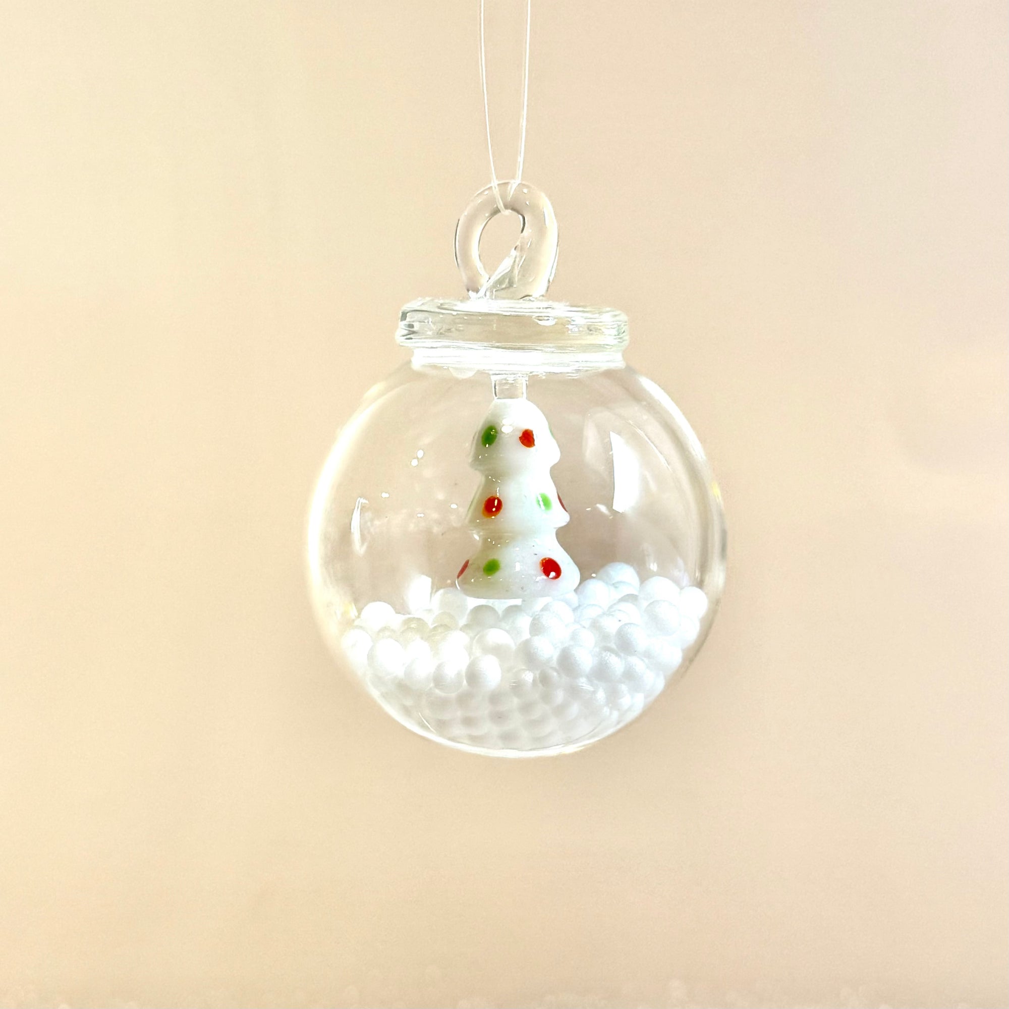 Glass Snow Globe Ornament, Tree Decor Creative Co-op 