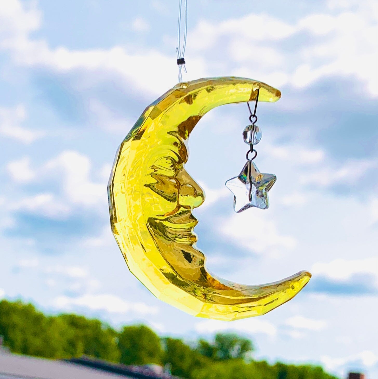 Moon Crystal Ornament, Yellow Ornament GANZ 