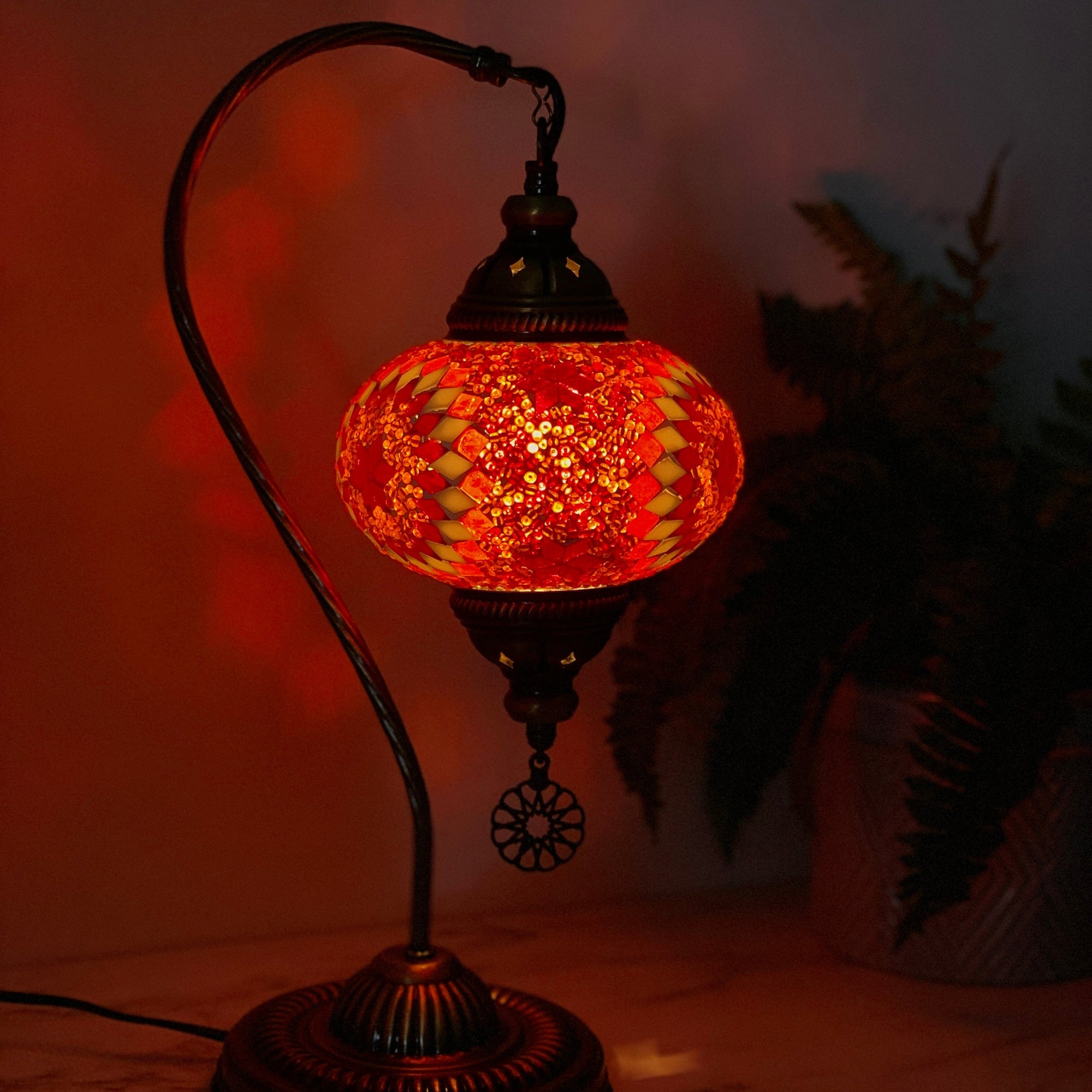 Half Heart Turkish Mosaic Lamp, 6 Decor Natto USA 