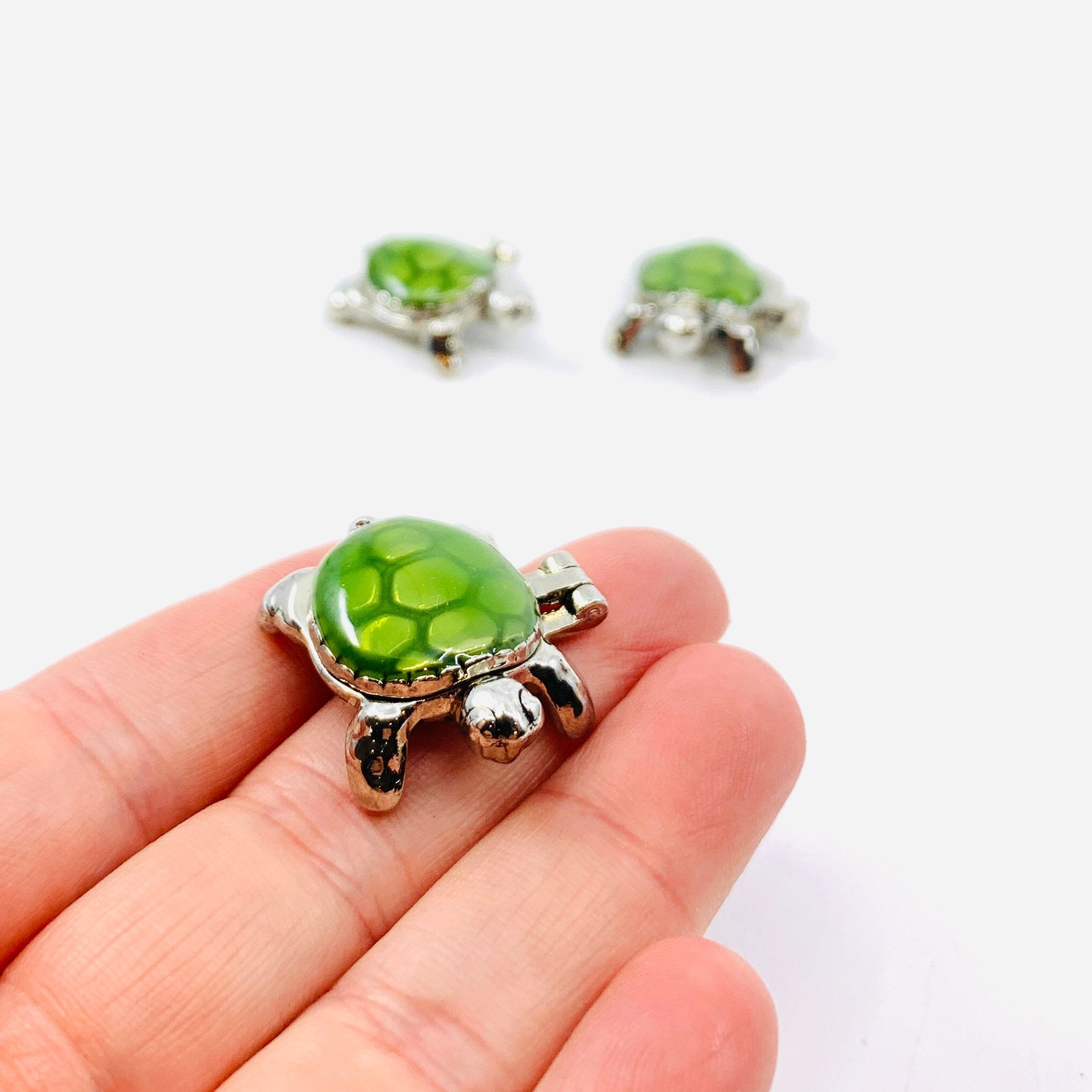 Turtle Wish Box Pocket Charm PT39 - Luke Adams Glass Blowing Studio