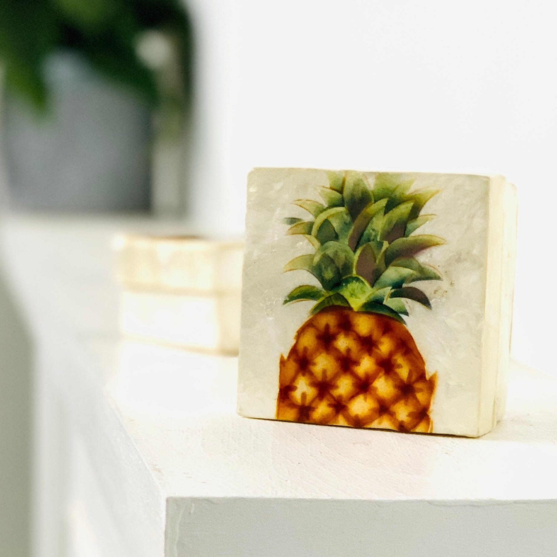 Capiz Shell Trinket Box 6, Pineapple Decor Kubla Craft 