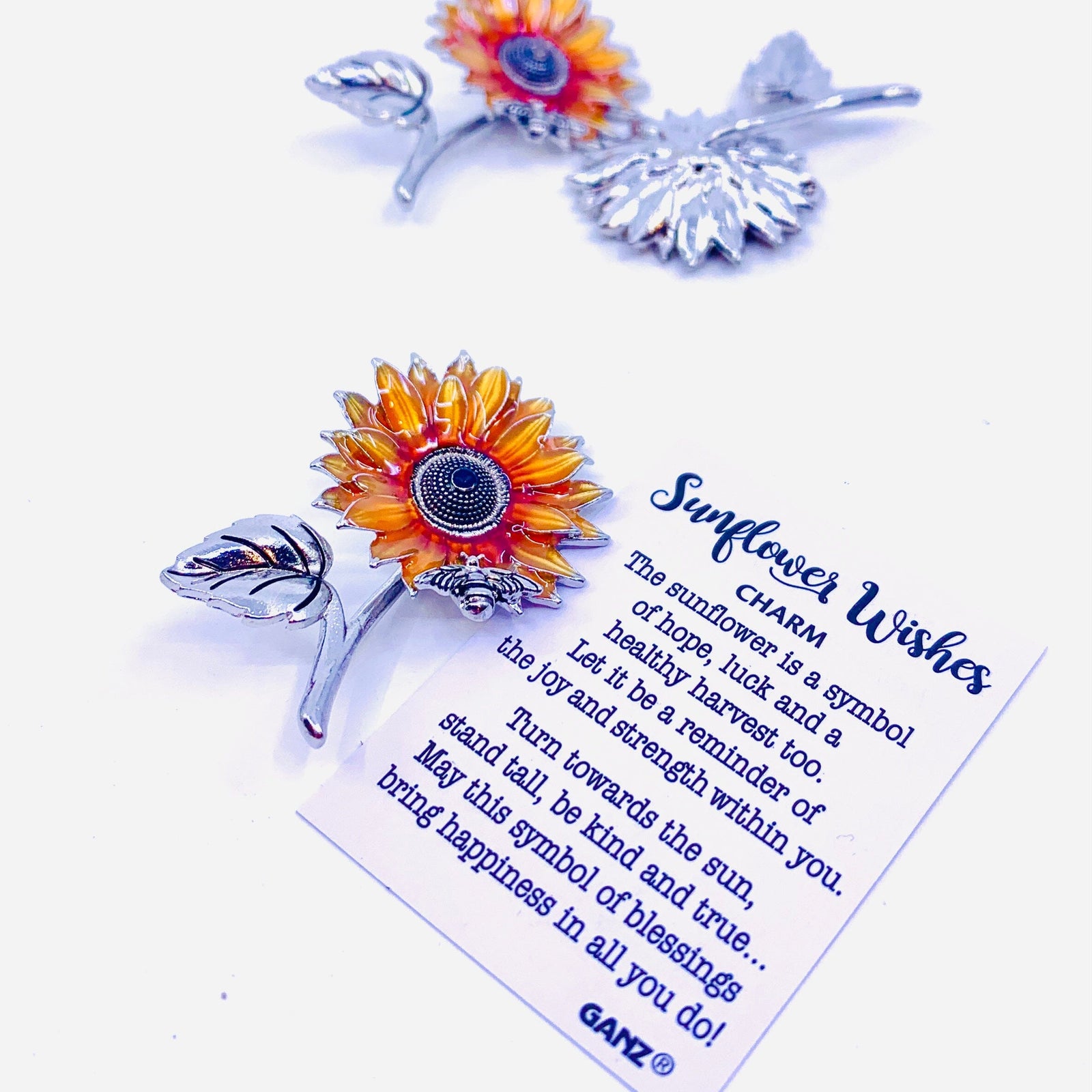 Sunflower Wishes Pocket Charm PT41 Miniature GANZ 