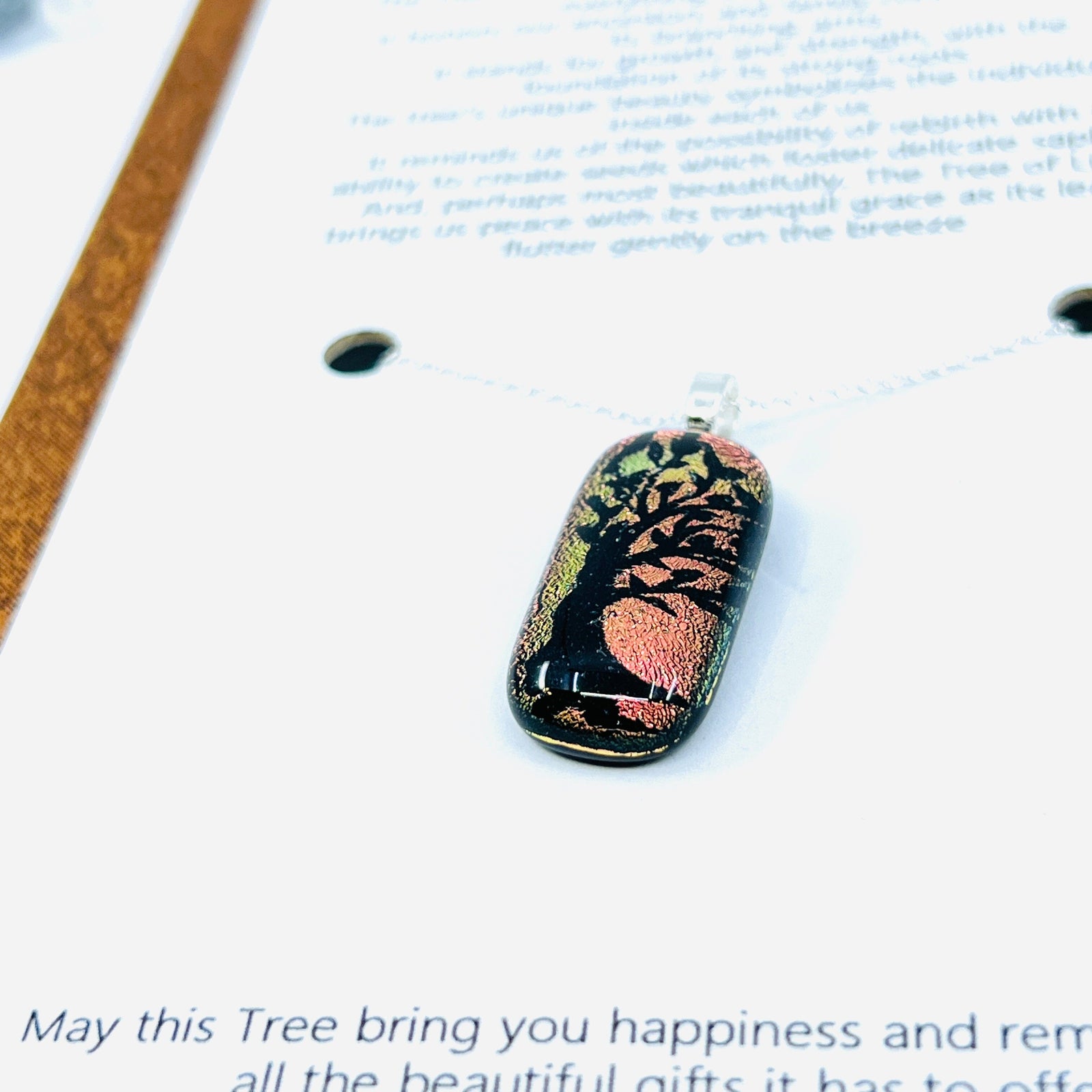 Tree of Life Glass Pendant Necklace 2 Red/Green Jewelry Glimmer Glass Gifts 