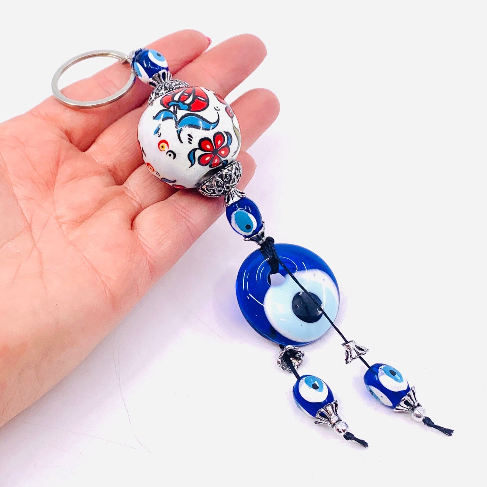 Evil Eye Ceramic Key Chain 1 Natto USA 