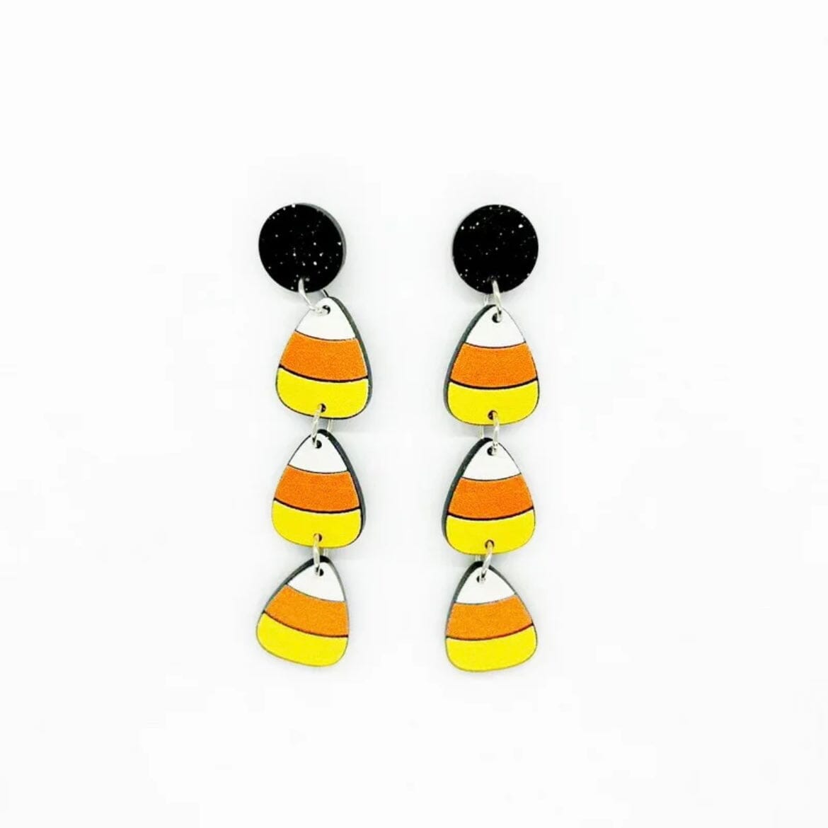 Halloween Candy Corn Earrings Luke Adams Glass Blowing Studio 