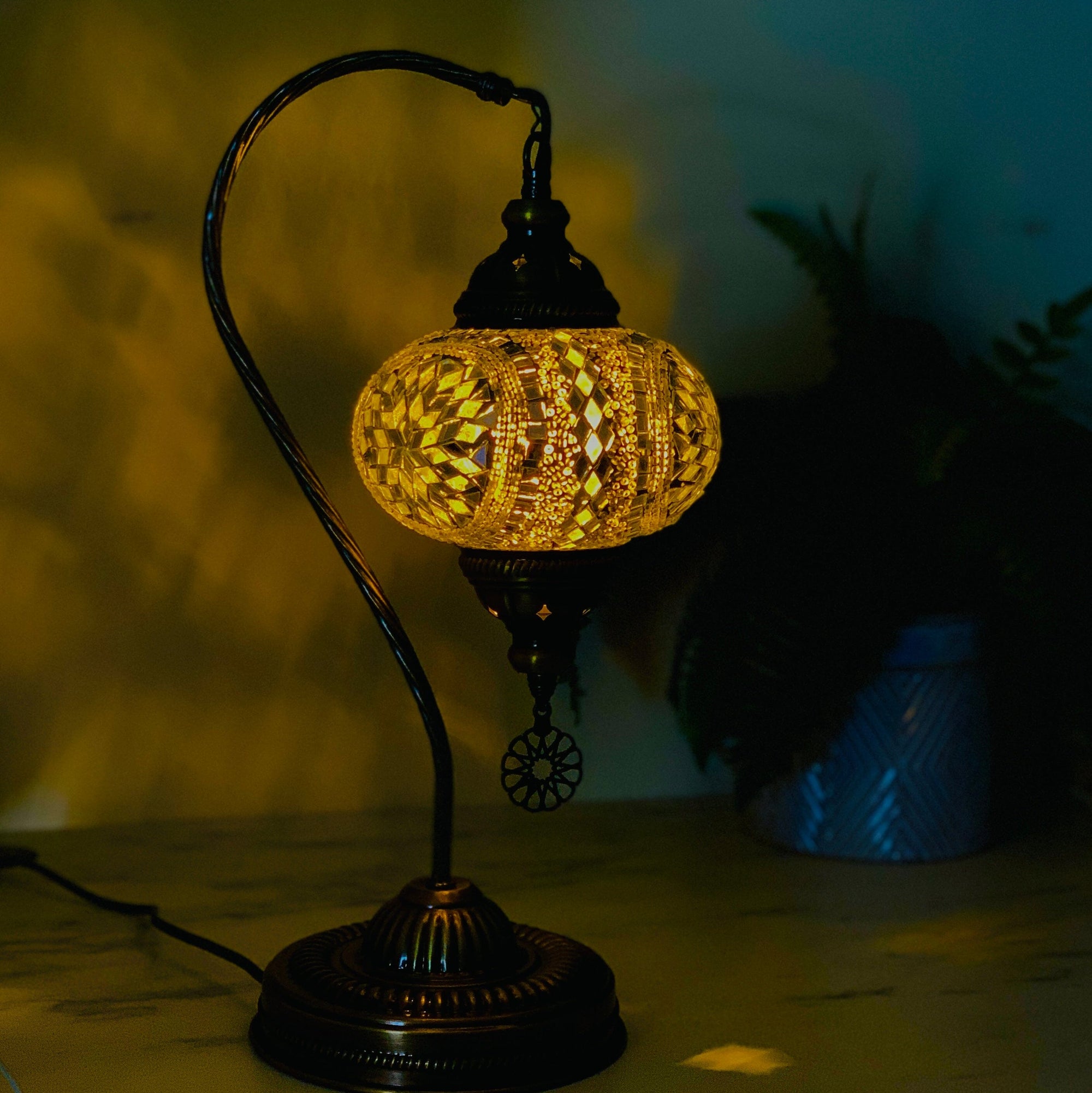 Half Heart Turkish Mosaic Lamp, 2 Decor Natto USA 