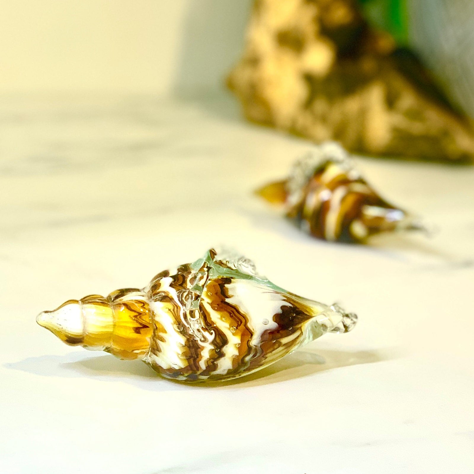 Glass Shell Paperweight Decor Chesapeake Bay 