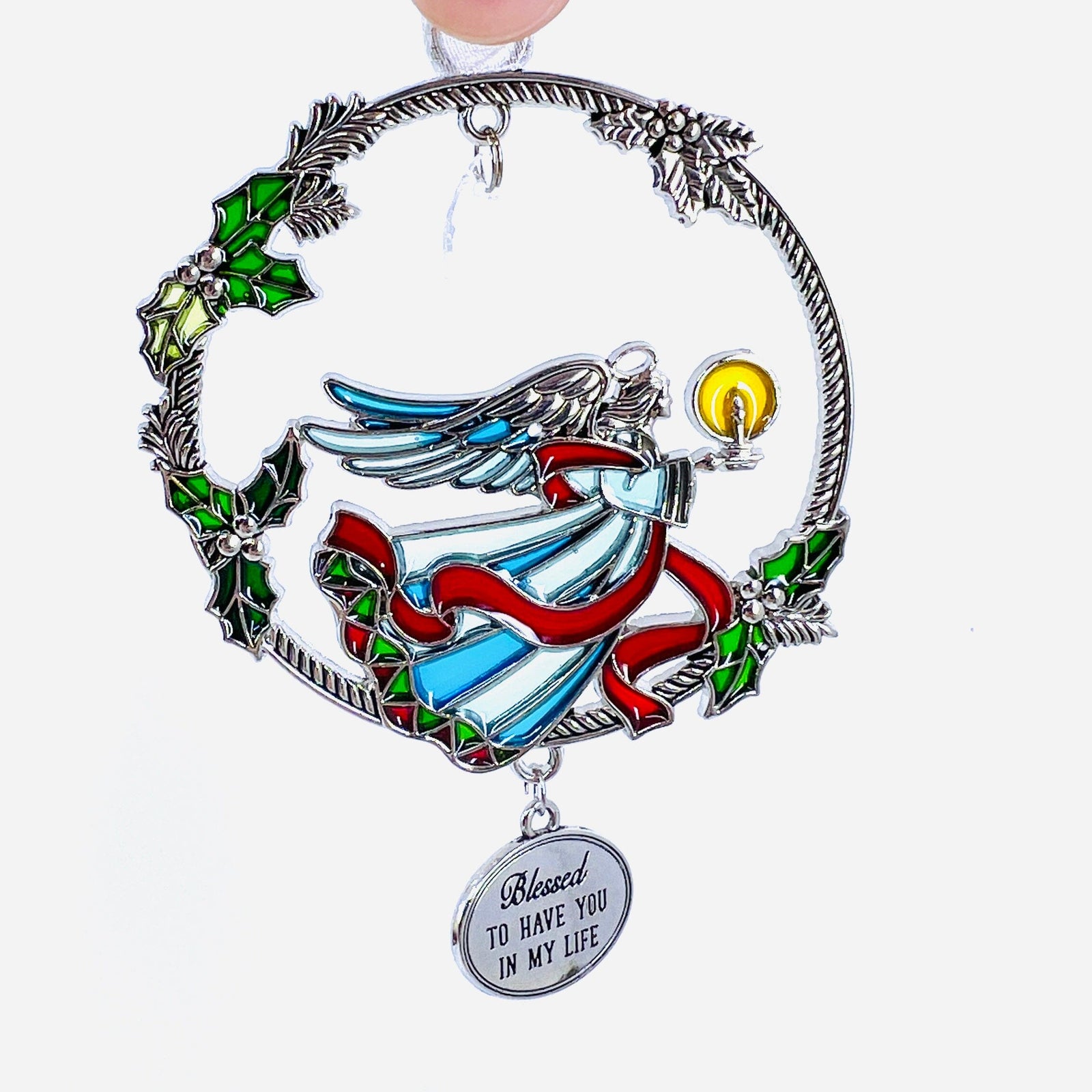 Metal Wreath Ornament - Blessed Ornament GANZ 