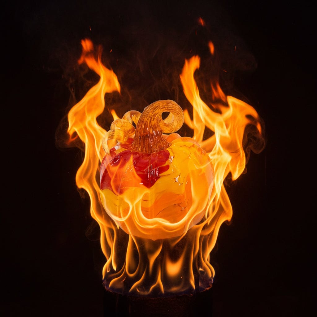 Daily Pumpkin 1962 Flame Mini Signed by Luke Adams Gabby Luke Adams Glass Blowing Studio 