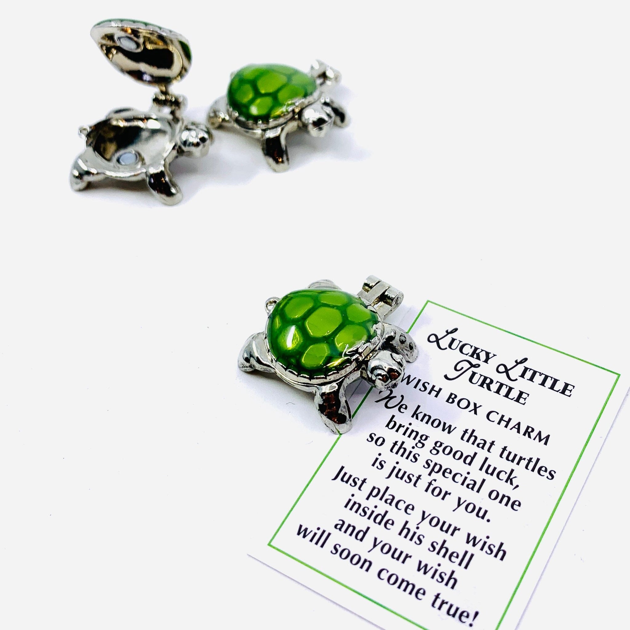 Turtle Wish Box Pocket Charm PT39 - Luke Adams Glass Blowing Studio