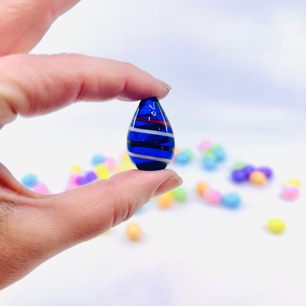 Mini Glass Egg-stravaganza 2 Cobalt Swirl Amazon 