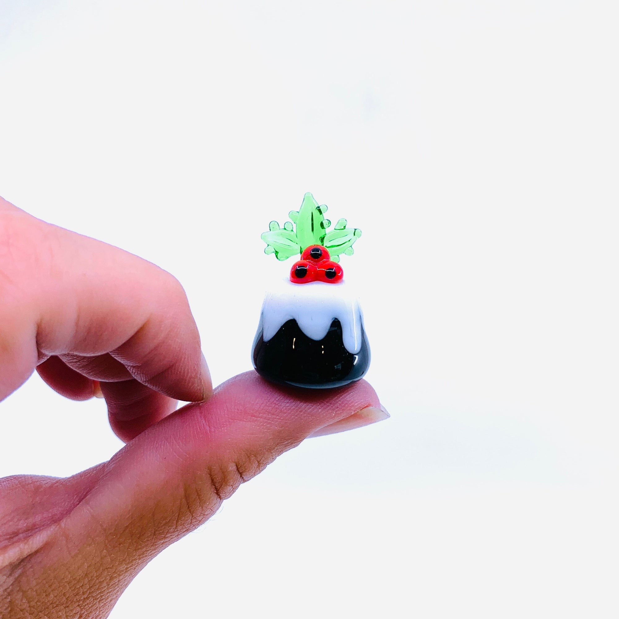 Tiny Christmas Figurine Holiday Glazed Cake 207 Miniature - 