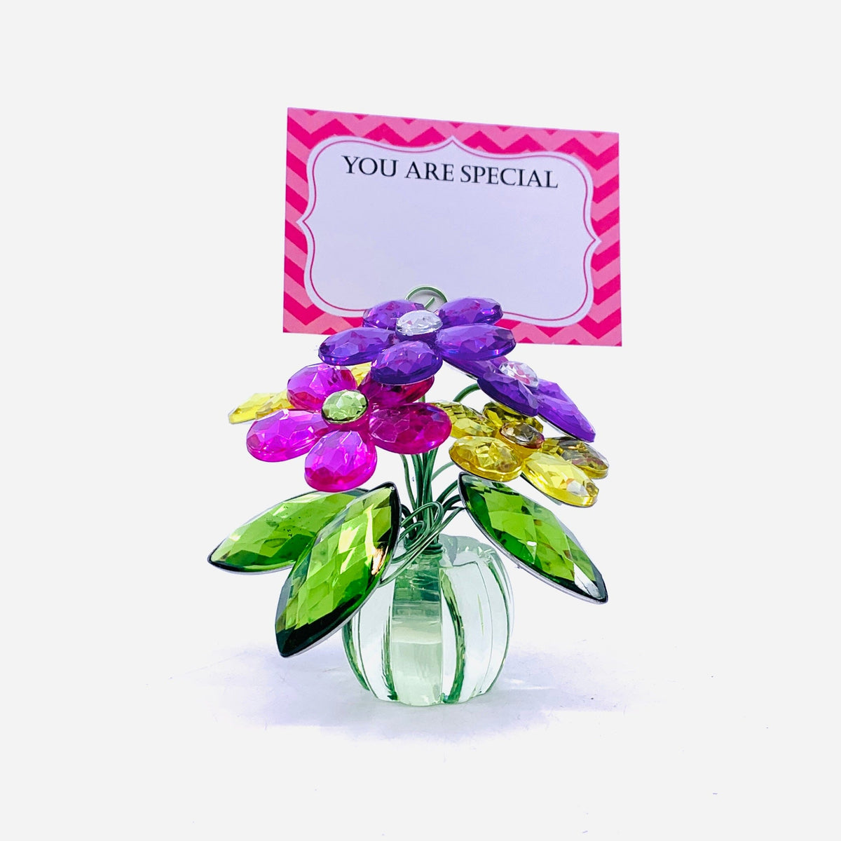 Acrylic Bouquet 3, Pansy Green Decor GANZ 